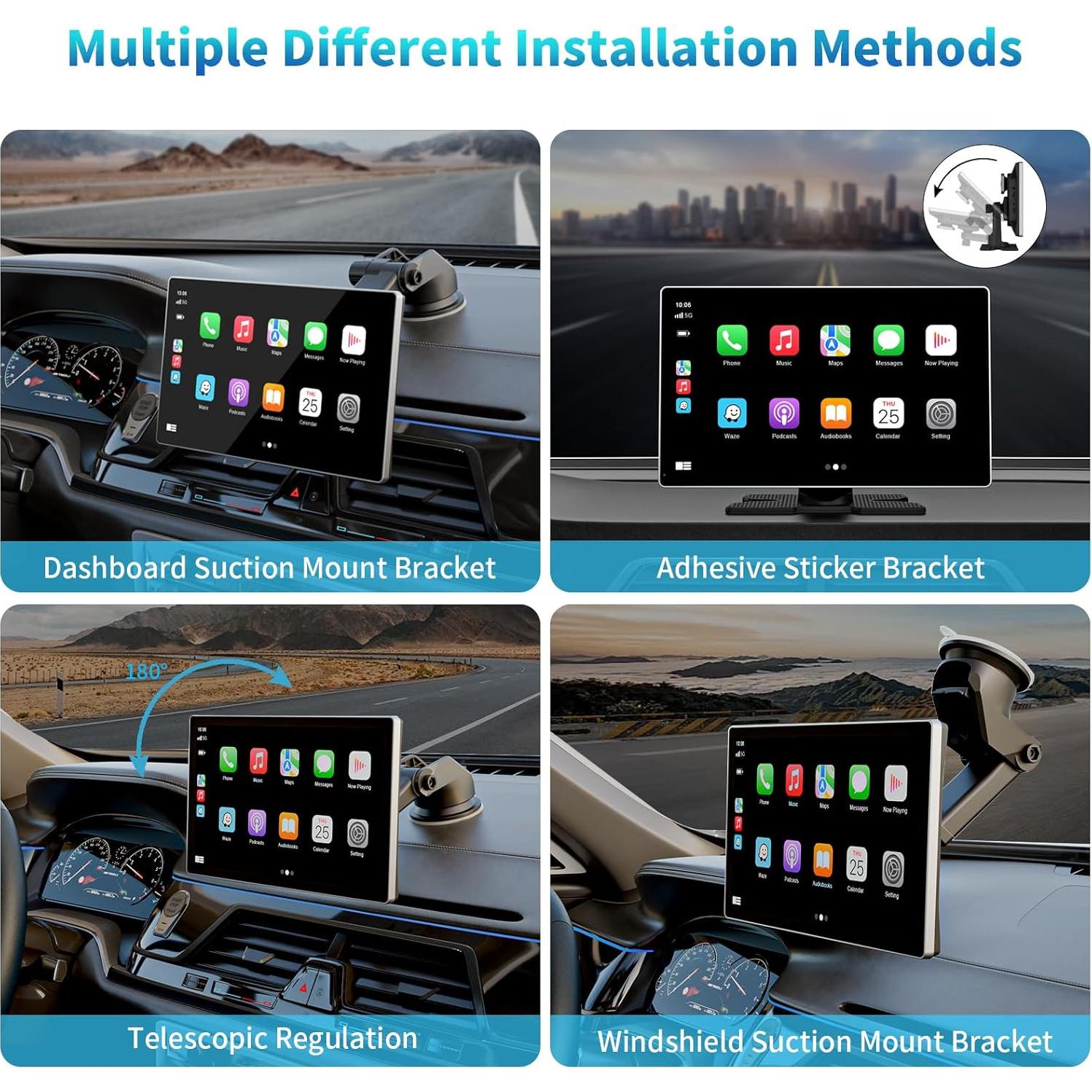 Pantalla portátil Madoec Carplay 9" inalámbrica GPS 4K