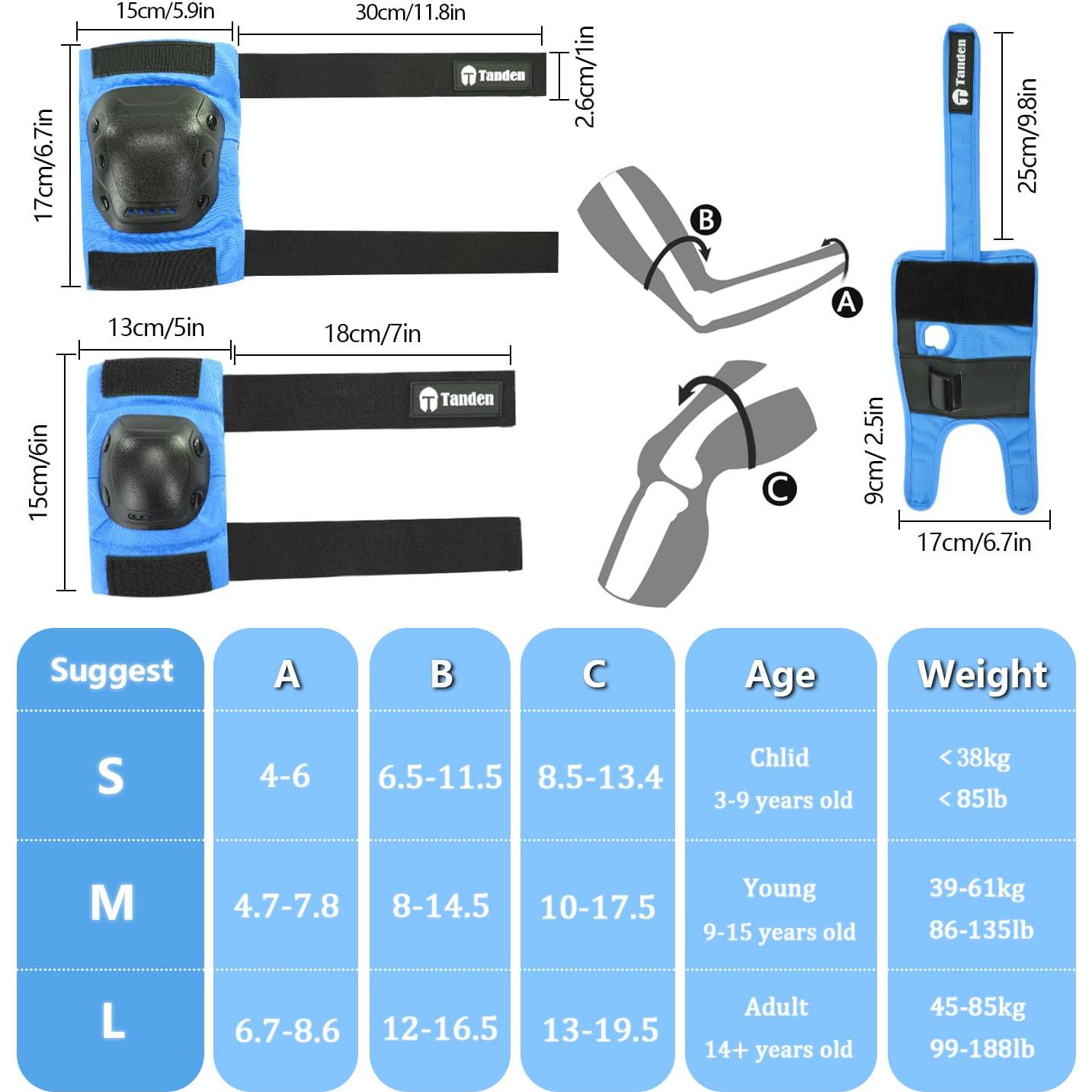 Conjunto de Protección para Niños Tanden - Rodilleras y Muñequera Azul
