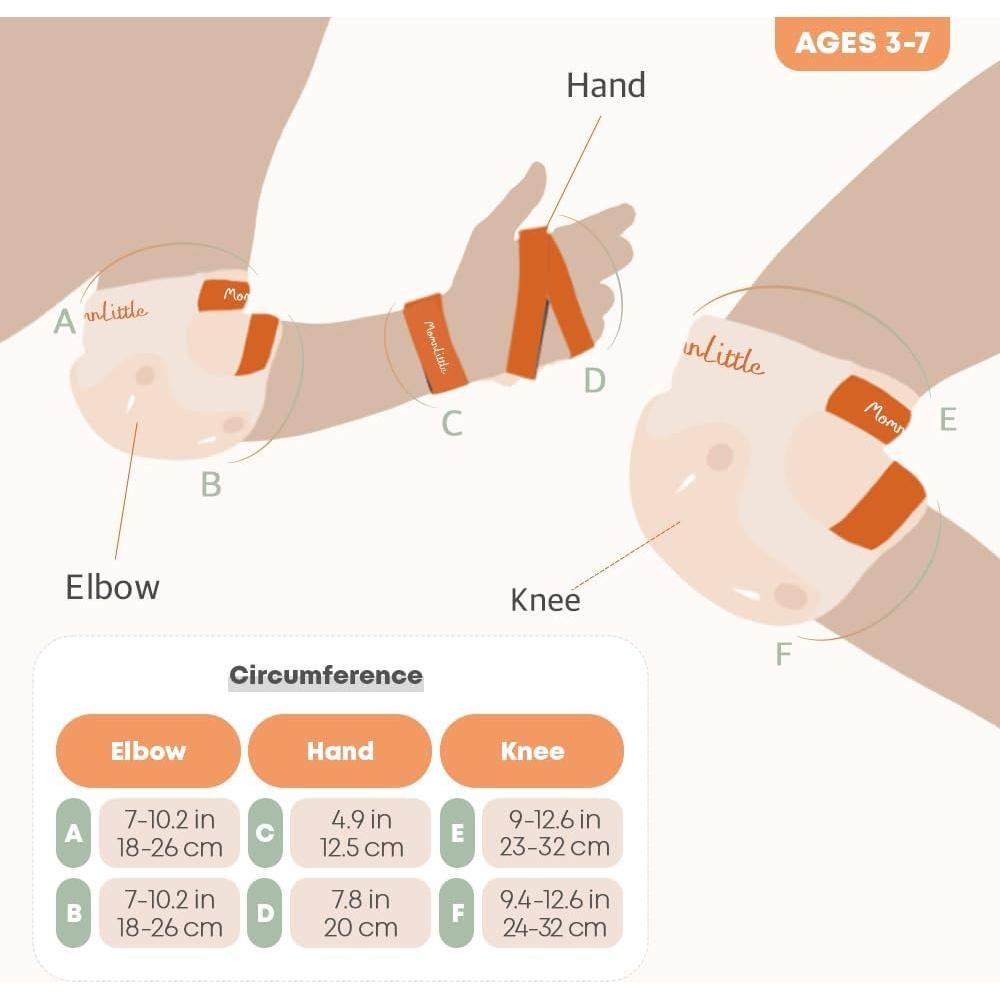 Conjunto de Protección para Niños MomnLittle - 2 Rodilleras, 2 Coderas, 2 Muñequera