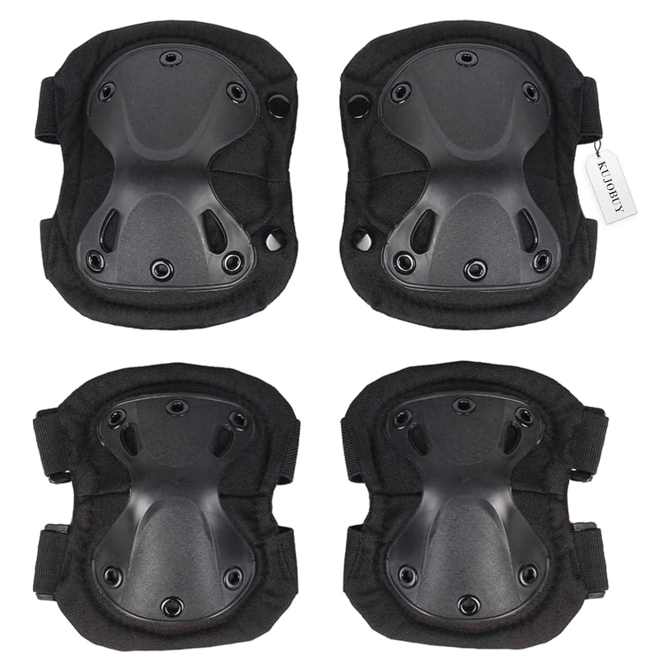 Paquete de 4 Almohadillas Tácticas para Rodillas y Codos KUJOBUY
