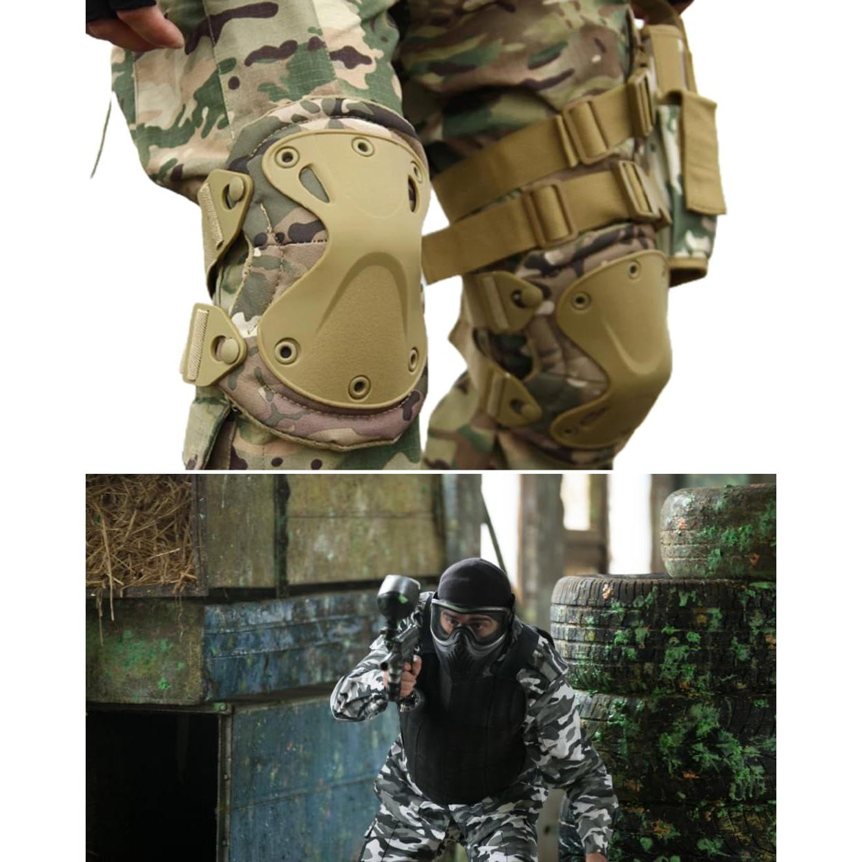 Paquete de 4 Almohadillas Tácticas para Rodillas y Codos KUJOBUY