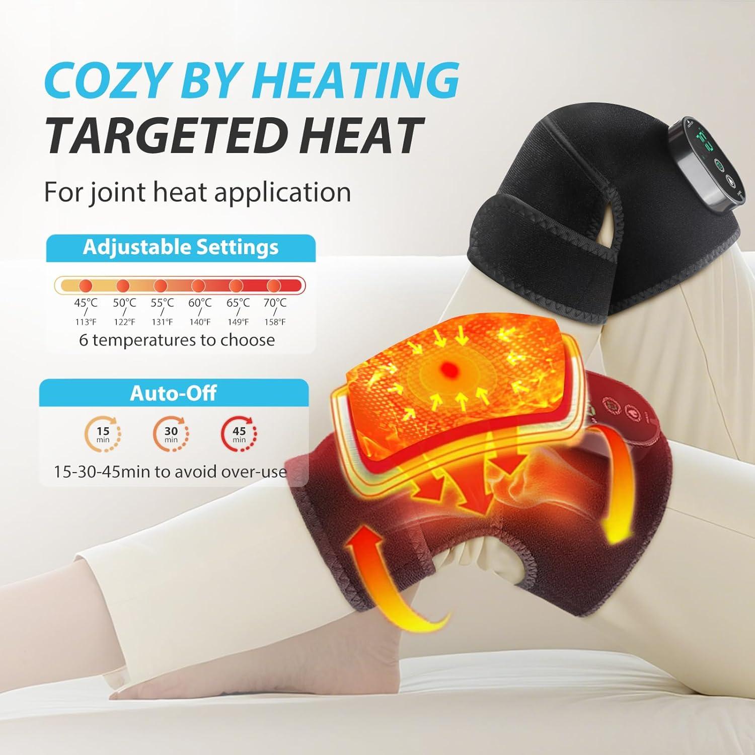 Almohadilla Térmica Eléctrica ROMYSE 3-en-1 para Rodilla, Codo y Hombro