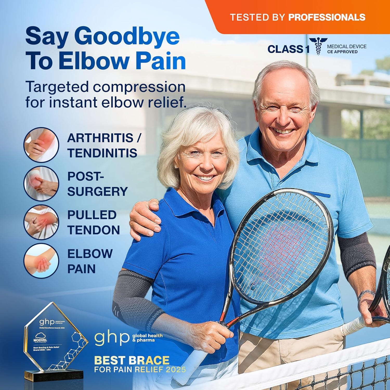 Soporte para Codo Modvel - Manga de Compresión Negra Mediana