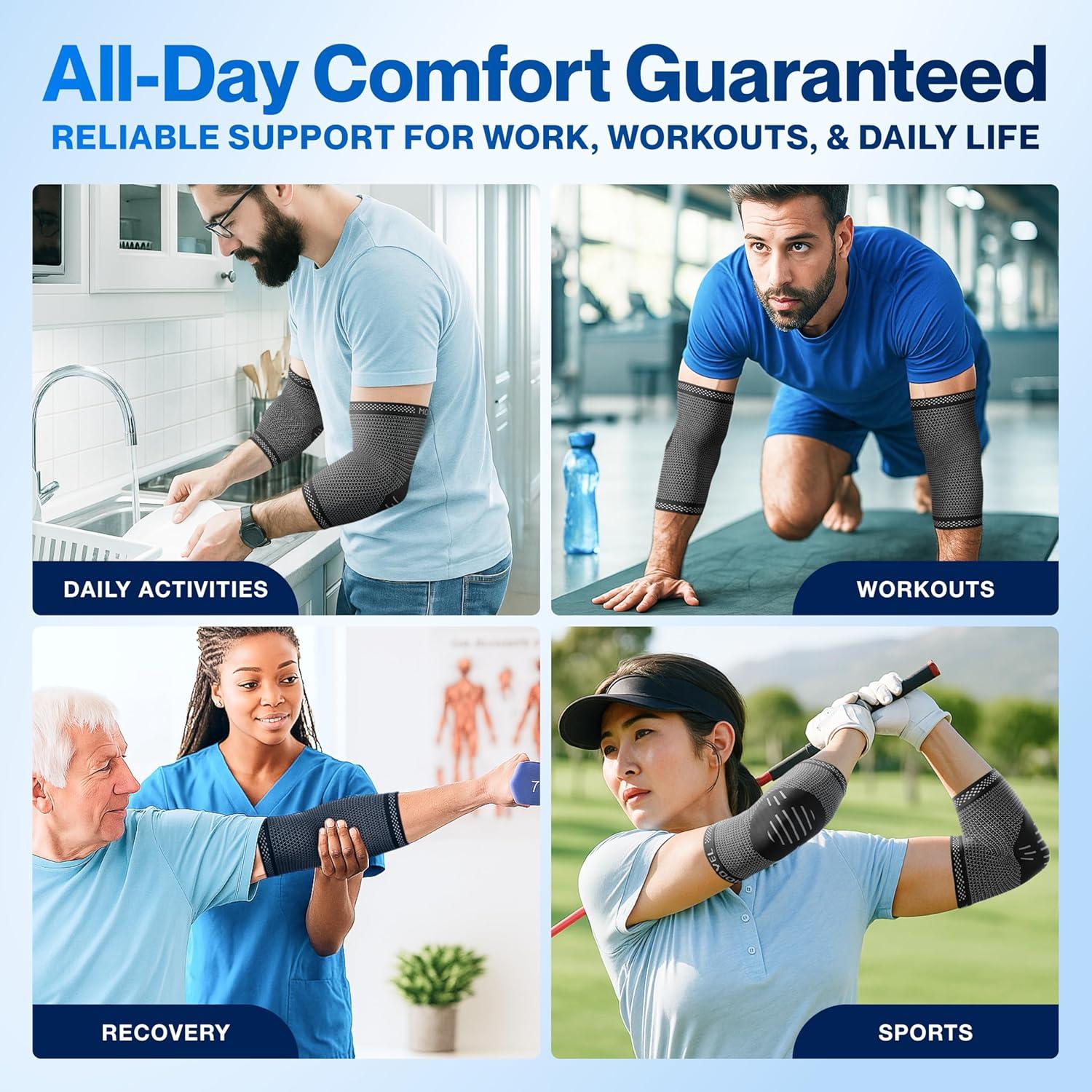 Soporte para Codo Modvel - Manga de Compresión Negra Mediana