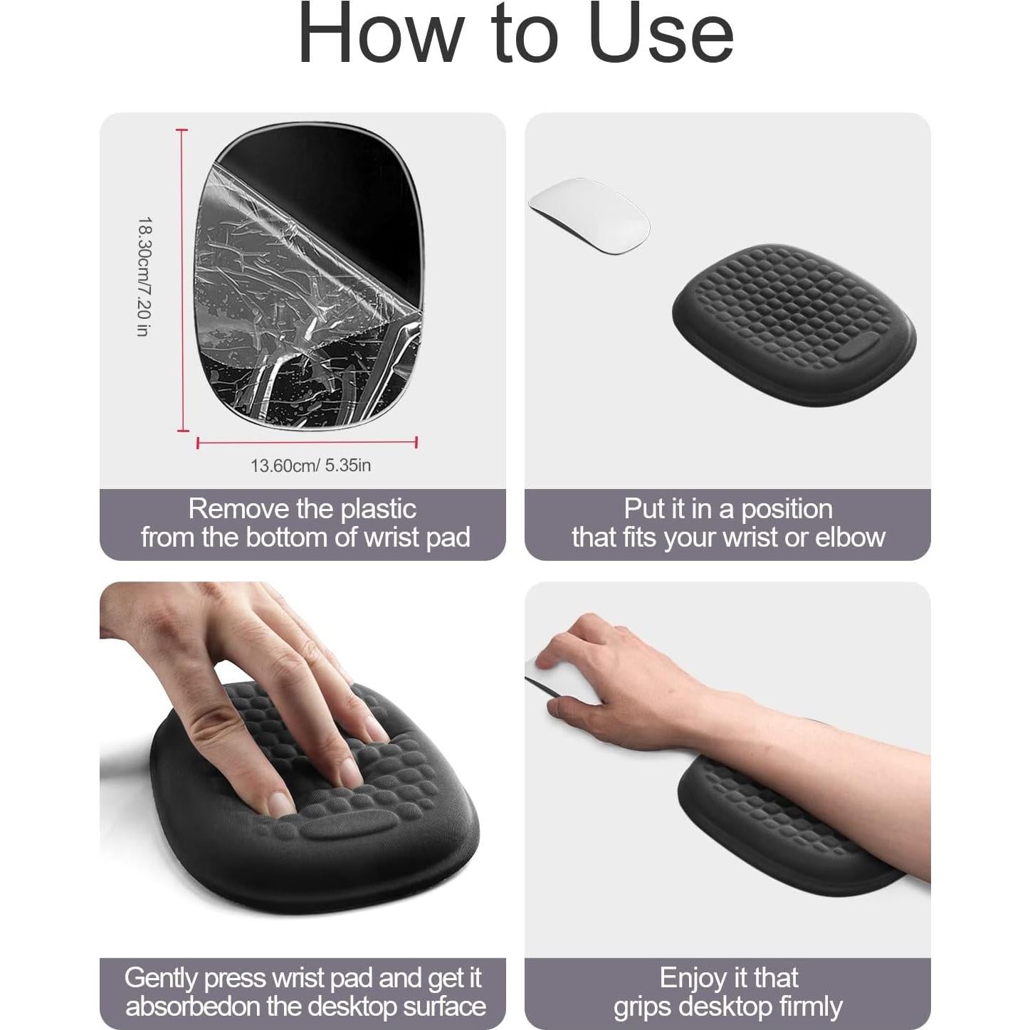 Almohadillas de Codo Vaydeer 2 Pcs Espuma Viscoelástica 18.3x13.6cm