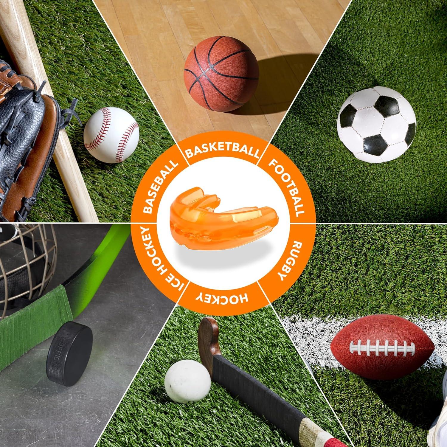 Protector Bucal Deportivo YIJU 2 Pcs Sin Hervir Naranja