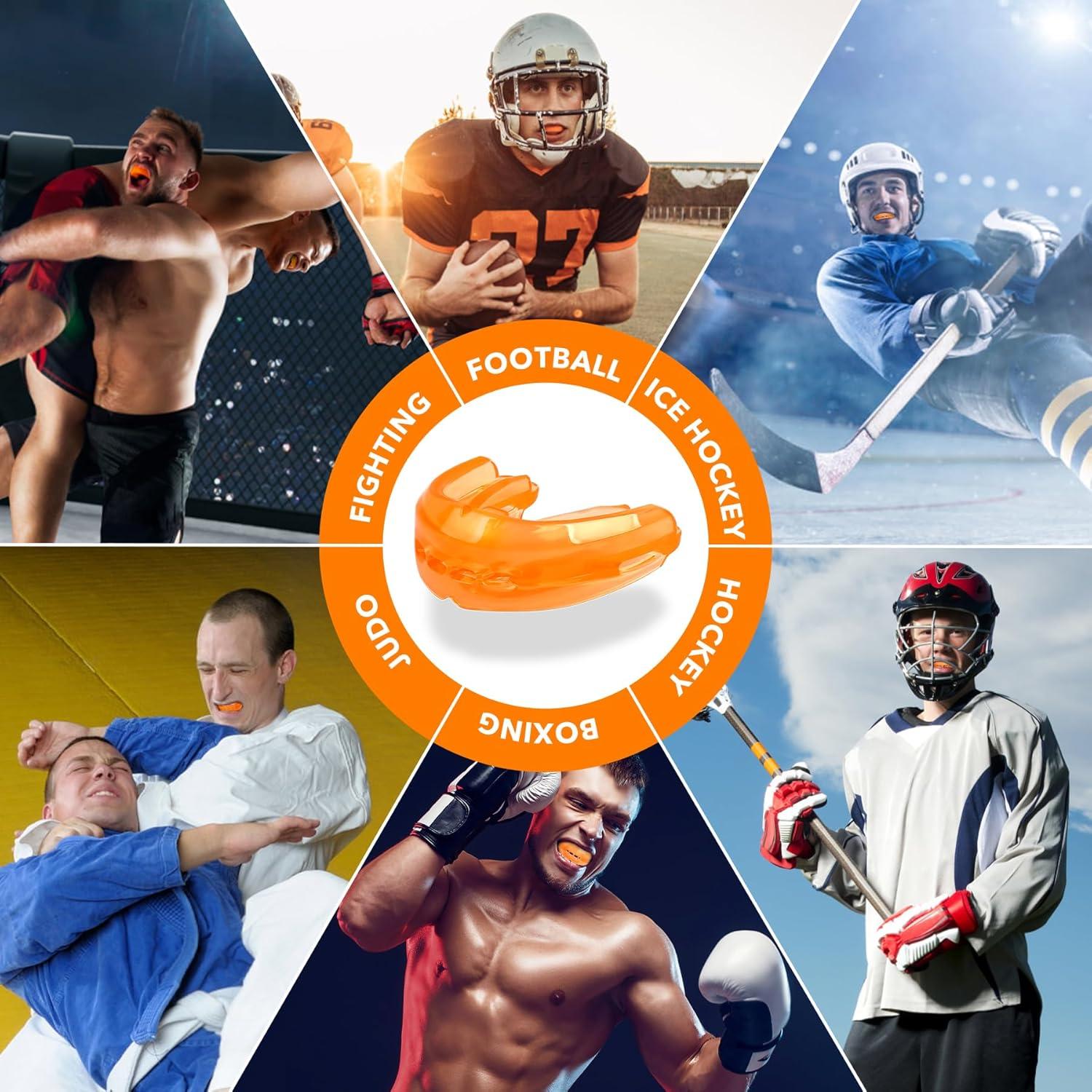 Protector Bucal Deportivo YIJU 2 Pcs Sin Hervir Naranja