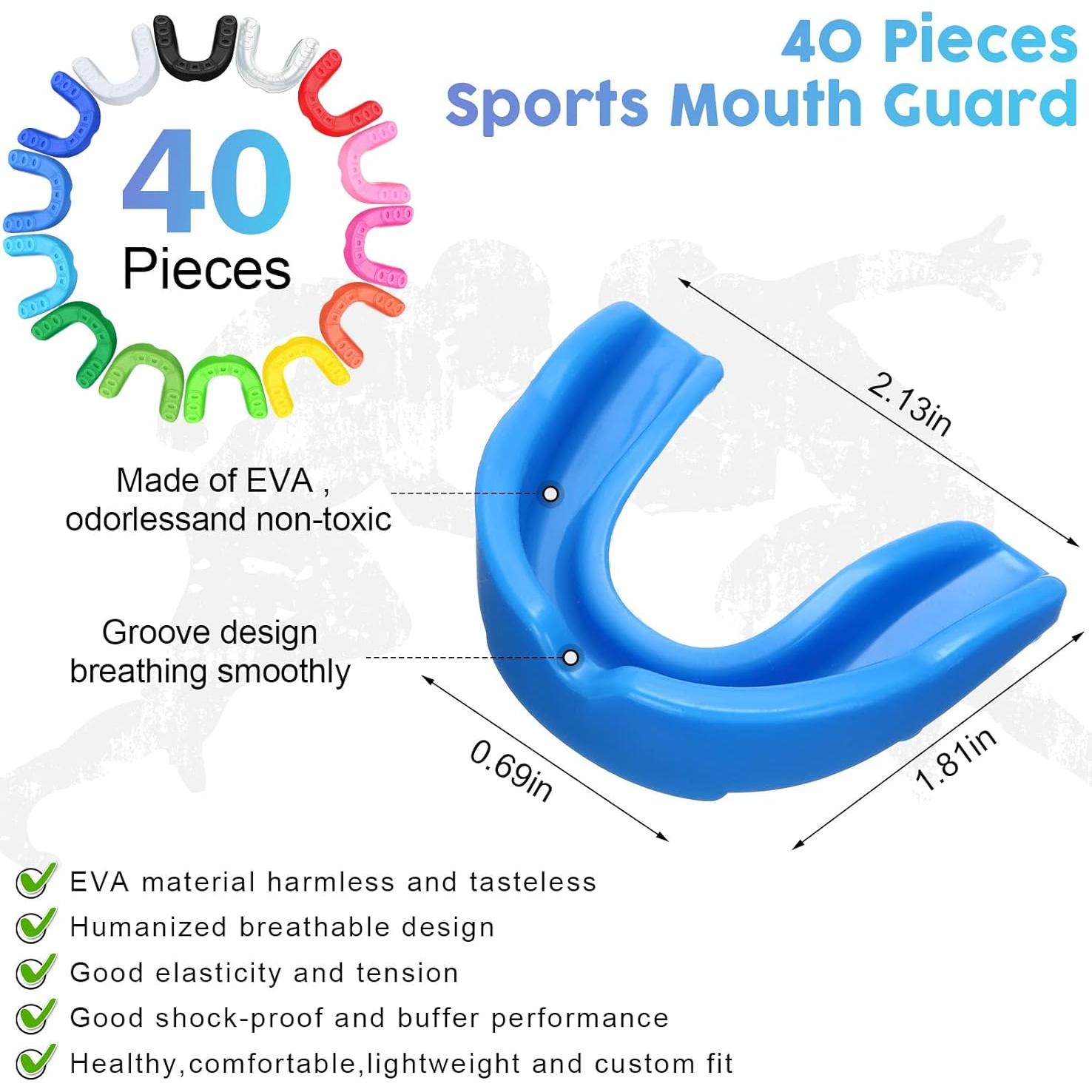 BBTO 40 Protectores Bucales para Niños Multicolor para Deportes