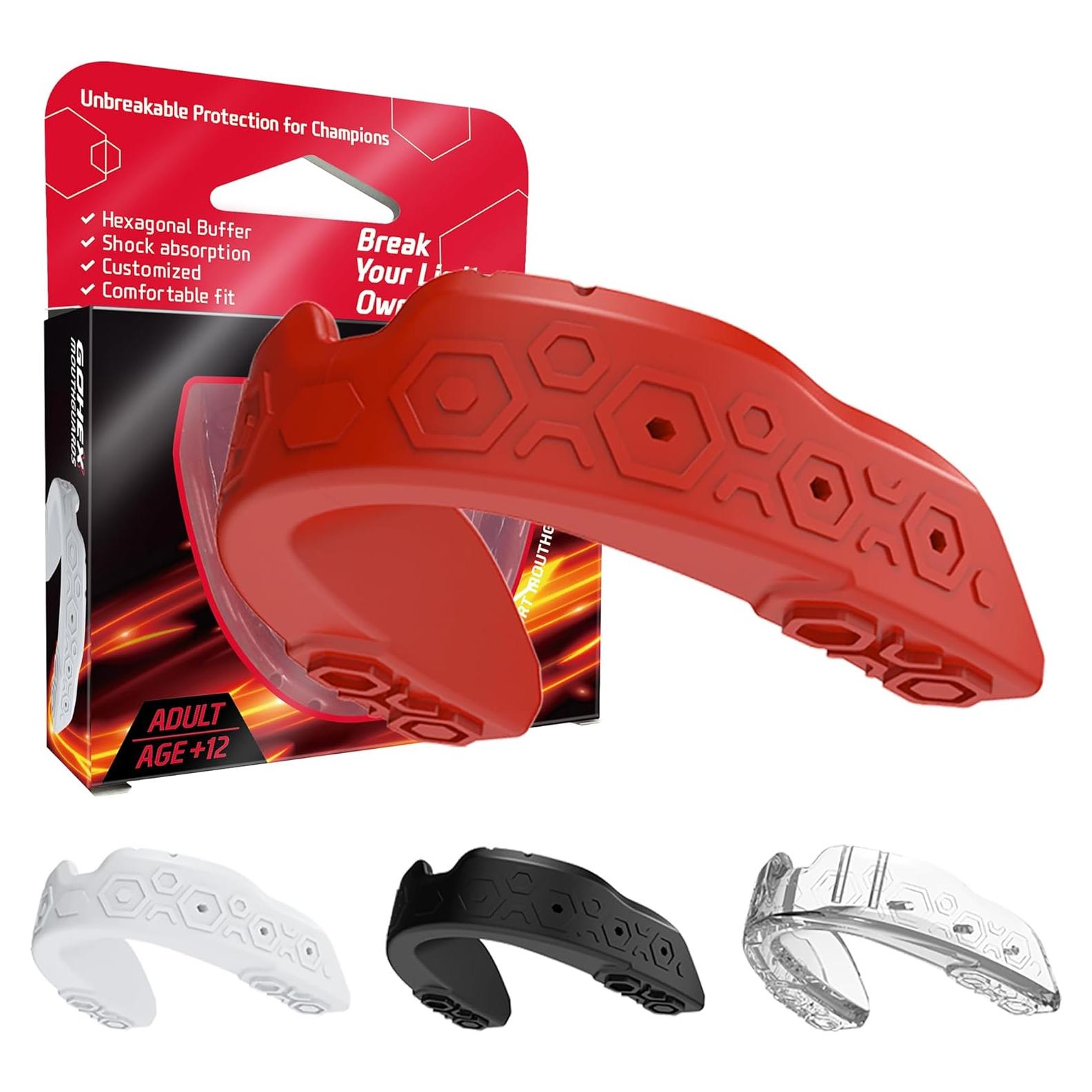 GOHEX Protector Bucal Deportivo Rojo - Absorción de Impactos