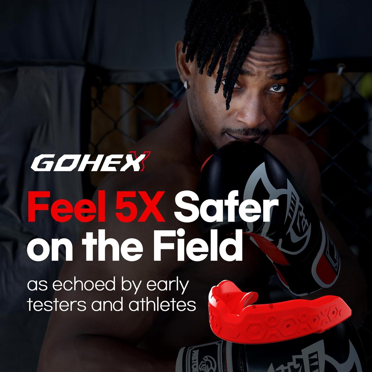 GOHEX Protector Bucal Deportivo Rojo - Absorción de Impactos