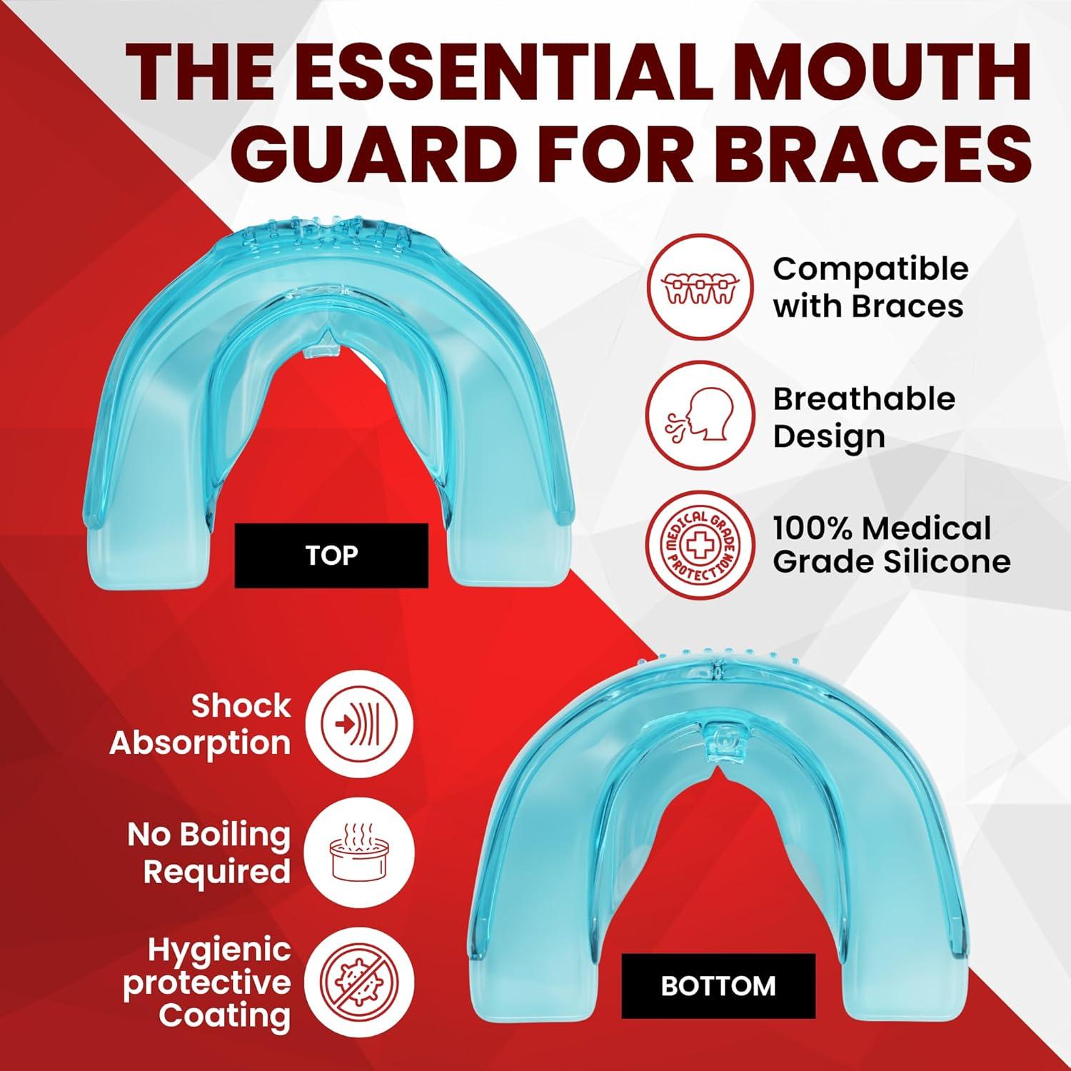 Protector Bucal SafeGrin Azul para Deportes - Silicona para Frenos