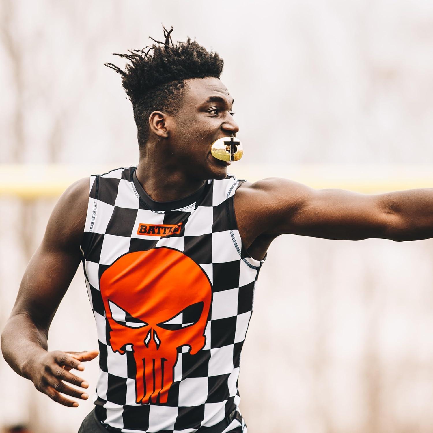 Protector Bucal de Fútbol Battle Cross Oxygen - Oro/Negro