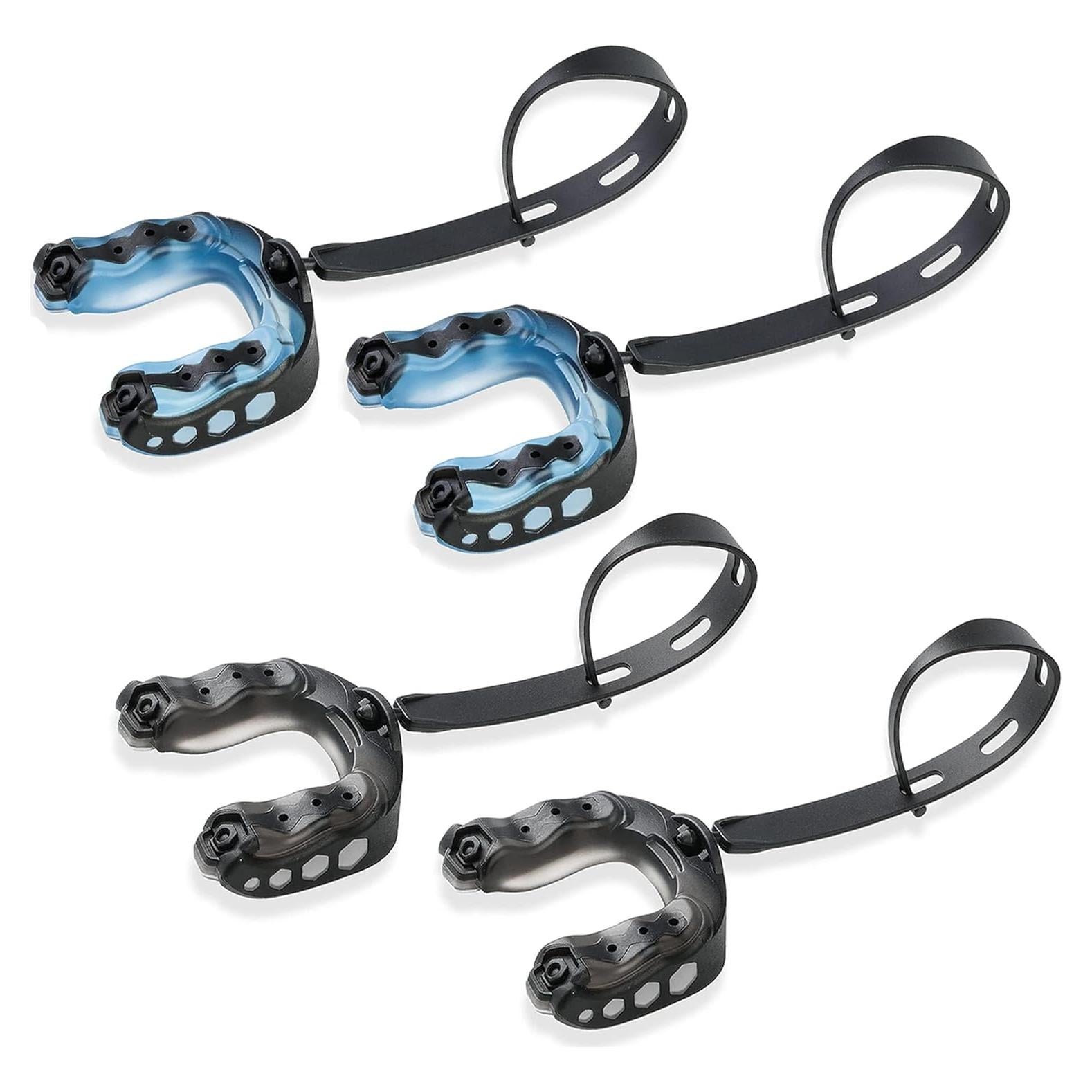 4 Protectores Bucales de Fútbol Grednfhat con Correa