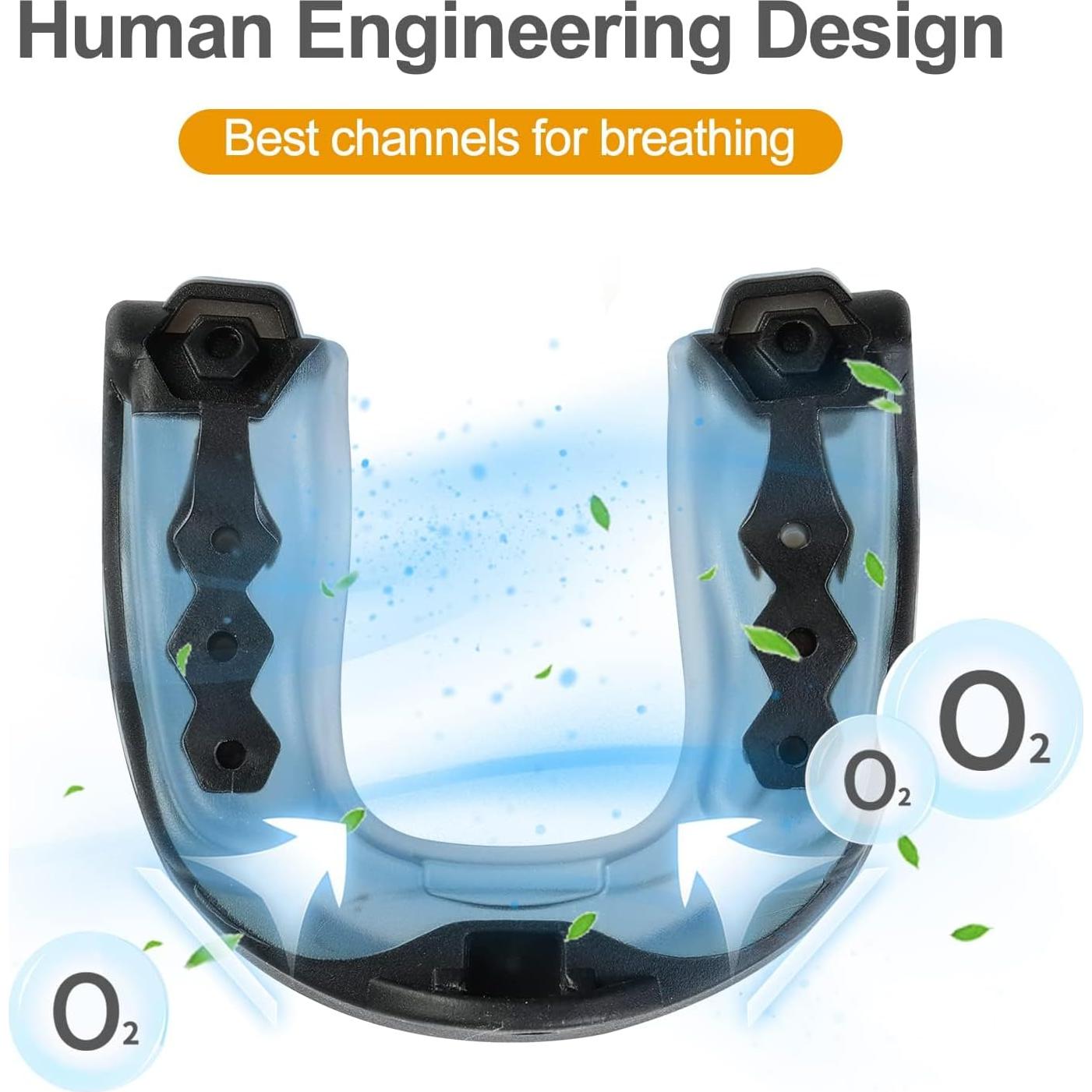 4 Protectores Bucales de Fútbol Grednfhat con Correa