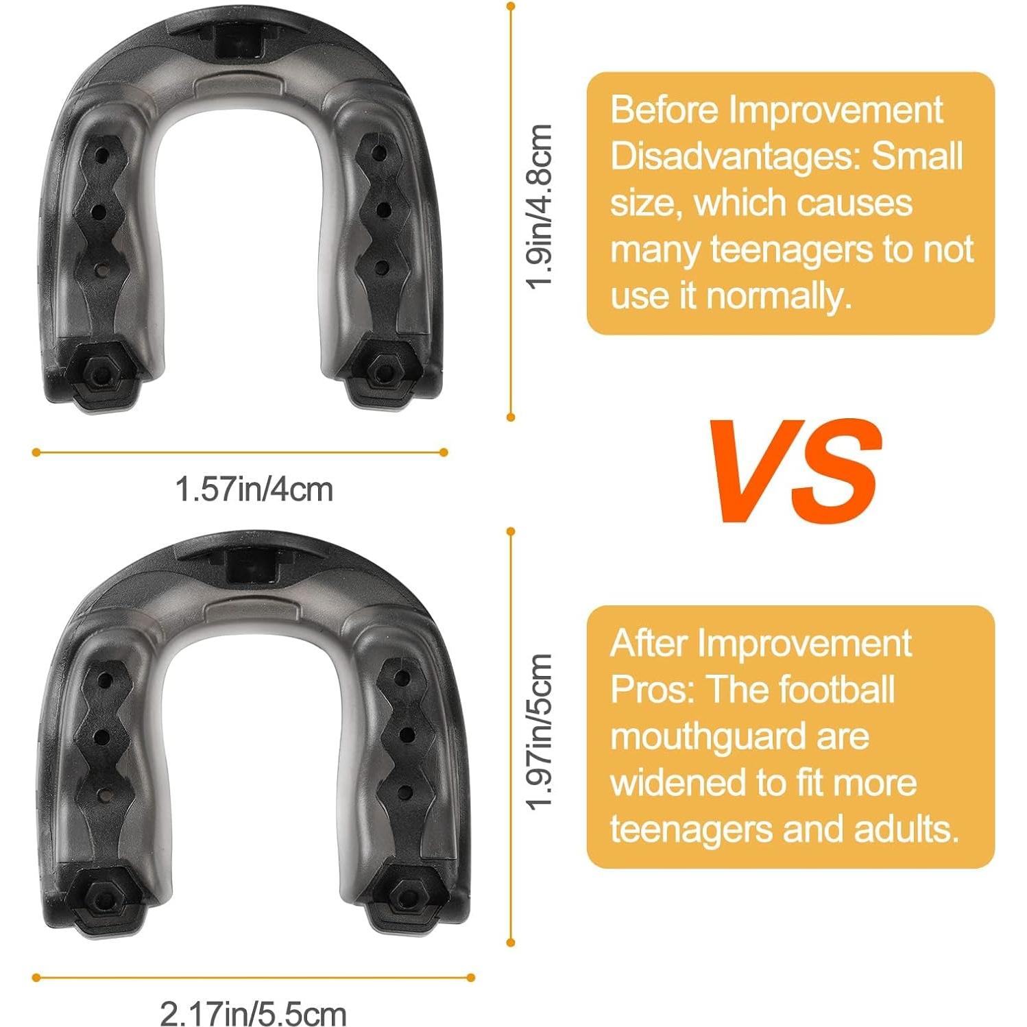 4 Protectores Bucales de Fútbol Grednfhat con Correa