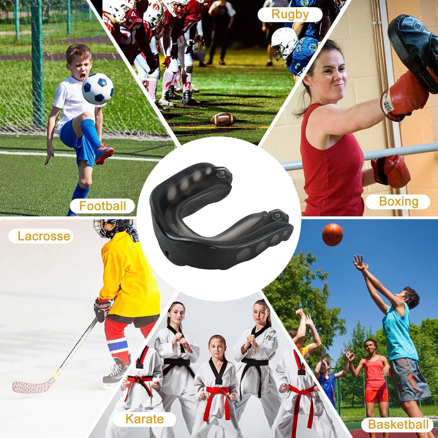 4 Protectores Bucales de Fútbol Grednfhat con Correa