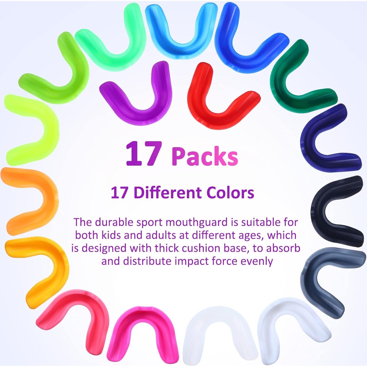 17 Protectores Bucales Infantiles Boao con Estuche - Fútbol, Boxeo, Karate