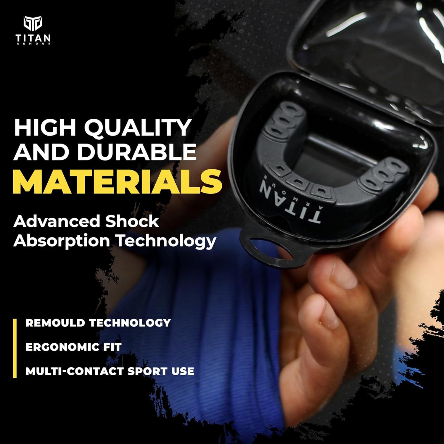 Protector Bucal Titan Armour Doble Capa Adultos 11+ Azul