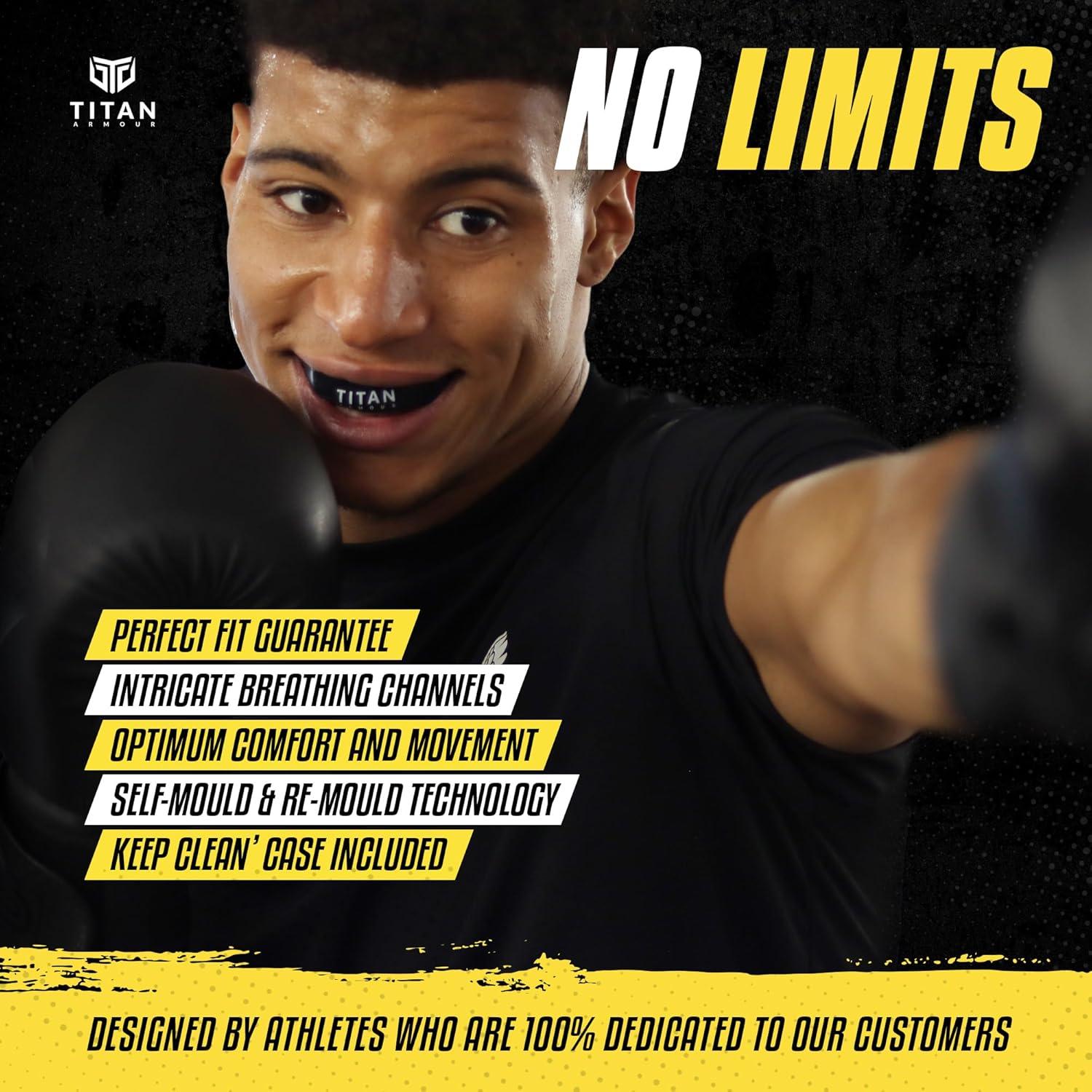 Protector Bucal Titan Armour Doble Capa Adultos 11+ Azul