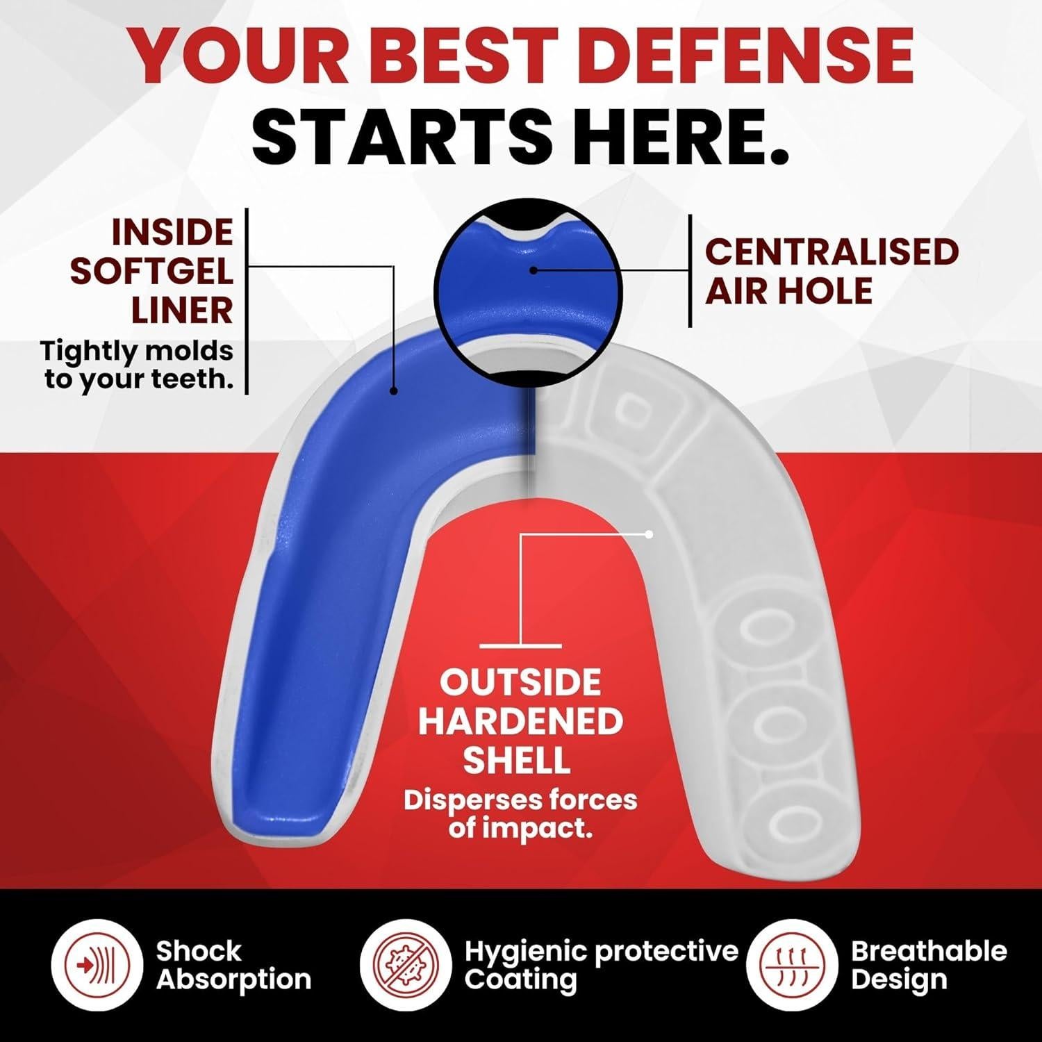 Protector Bucal Safe Grin para Boxeo y MMA - Adulto Blanco