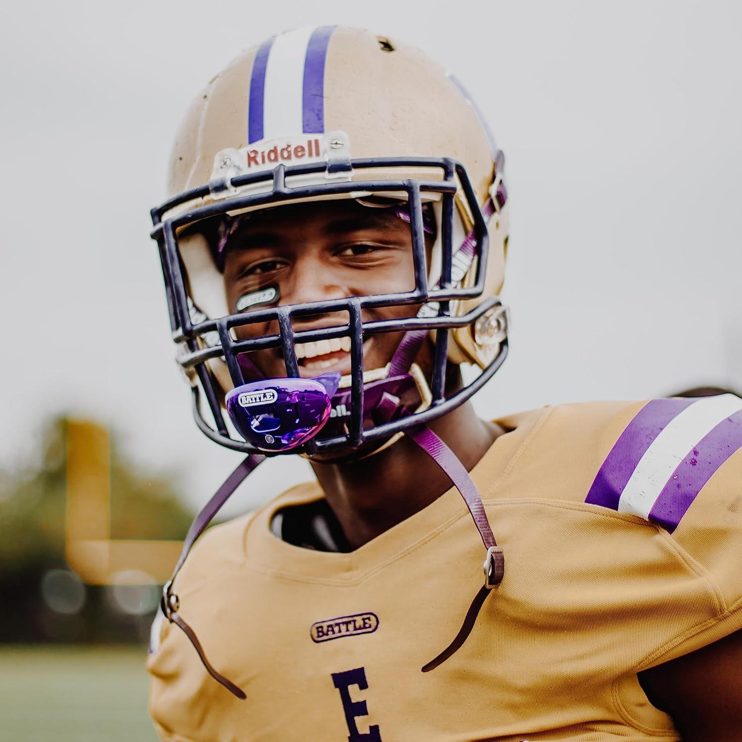 Protector Bucal de Fútbol Battle Sports Chrome Oxygen Naranja