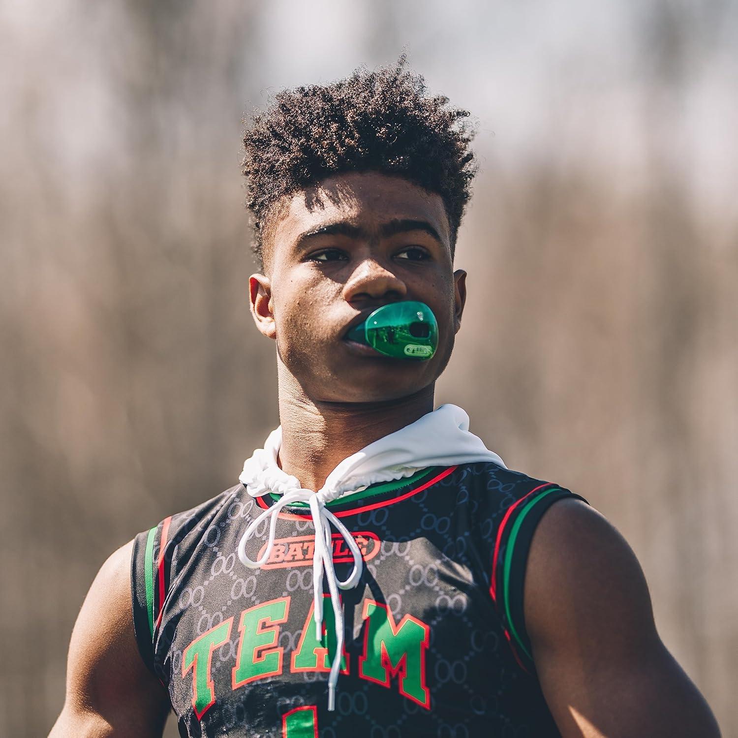 Protector Bucal de Fútbol Battle Sports Chrome Oxygen Naranja