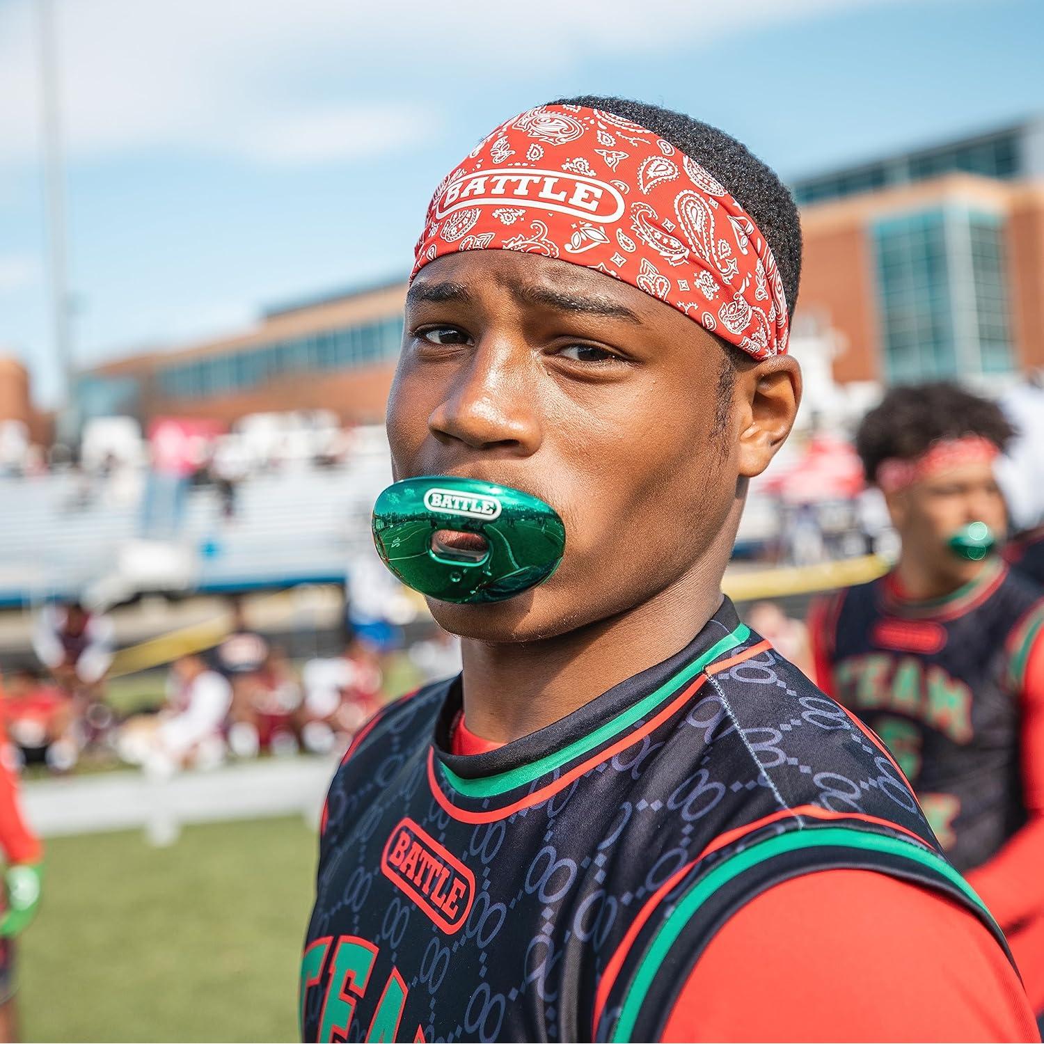 Protector Bucal de Fútbol Battle Sports Chrome Oxygen Naranja