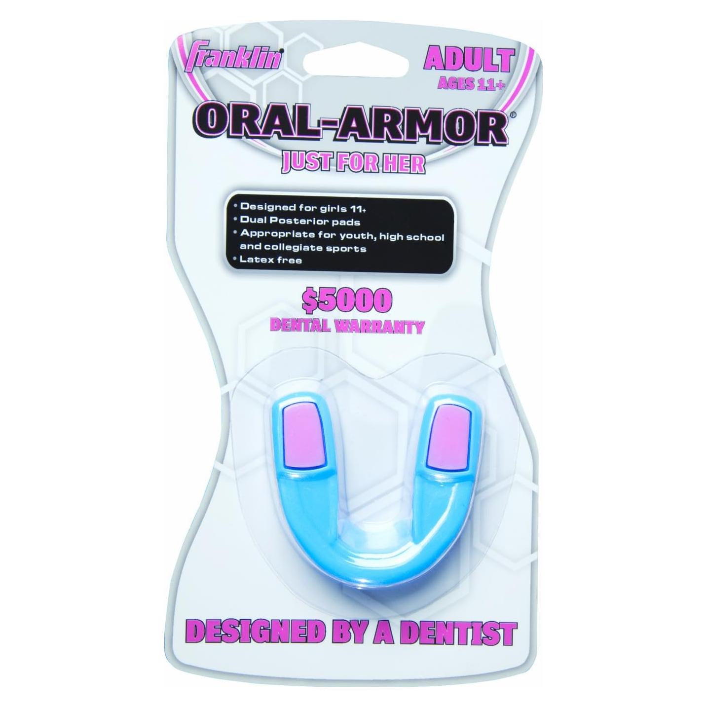 Protector Bucal Franklin Sports Just For Her Rosa 17.8x10.2 cm