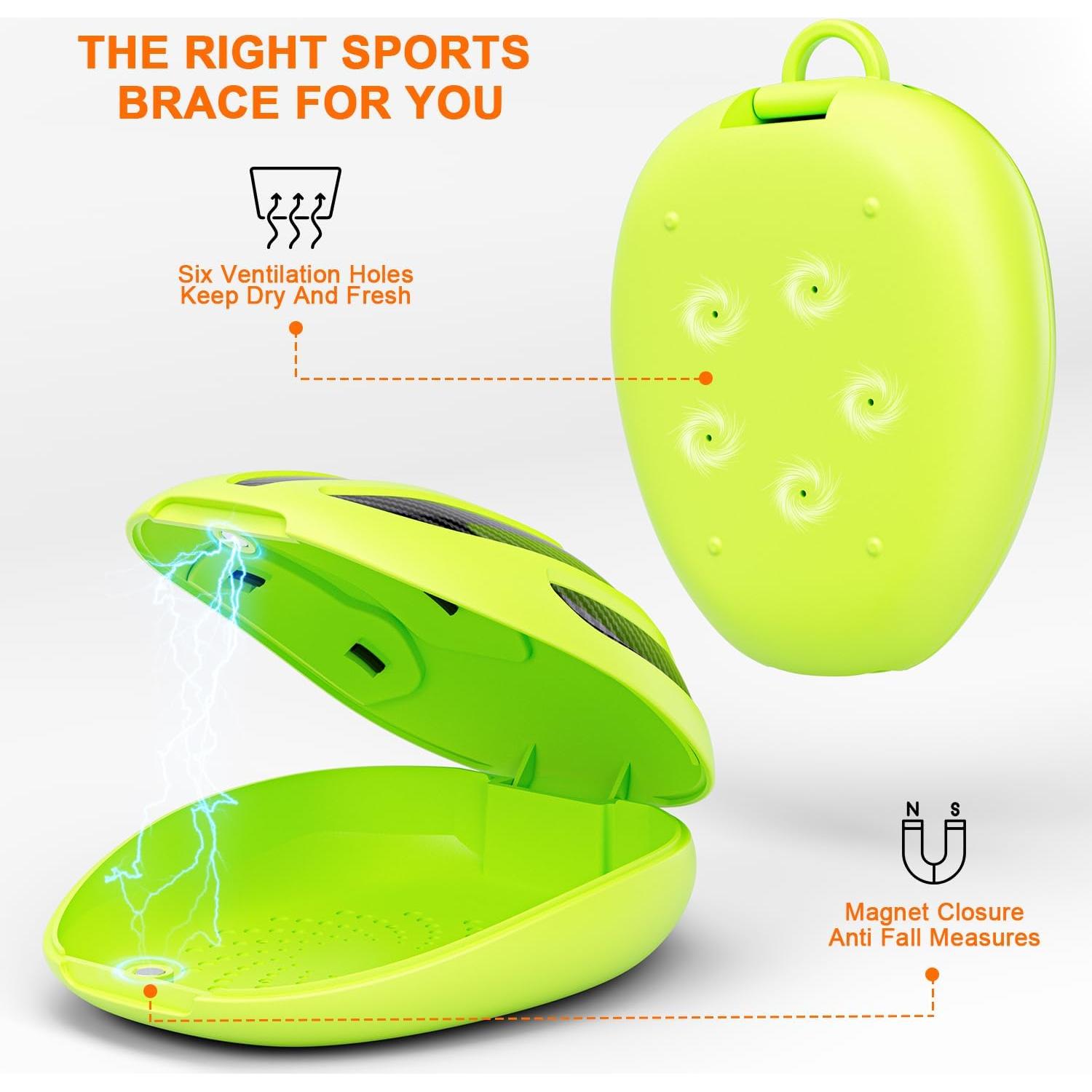 Estuche Protector Bucal Deportivo BVN - Tamaños Adulto y Joven, Verde