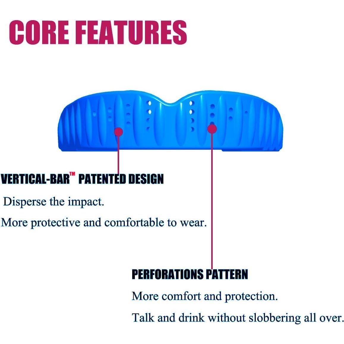 Protector Bucal Deportivo Gelfort para Fútbol y Boxeo - 2 Paquete Azul