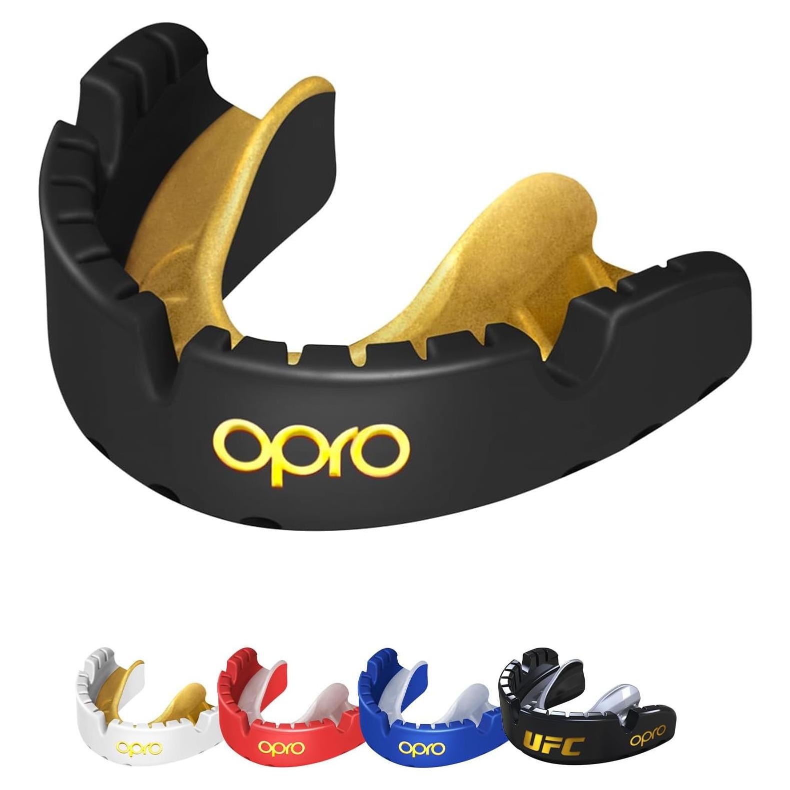 Protector Bucal OPRO Gold para Brackets - Negro, Ajustable