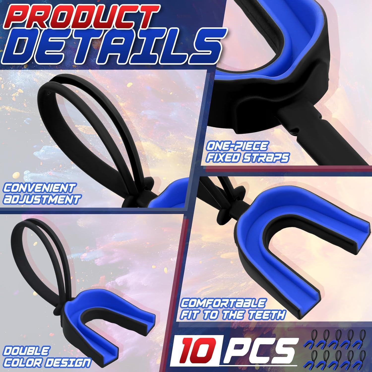 Protector Bucal Deportivo Seematn 10 Piezas Negro Azul