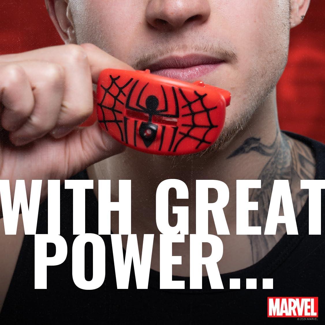 Protector Bucal Deportivo Marvel Spider-Man con Correa - Rojo