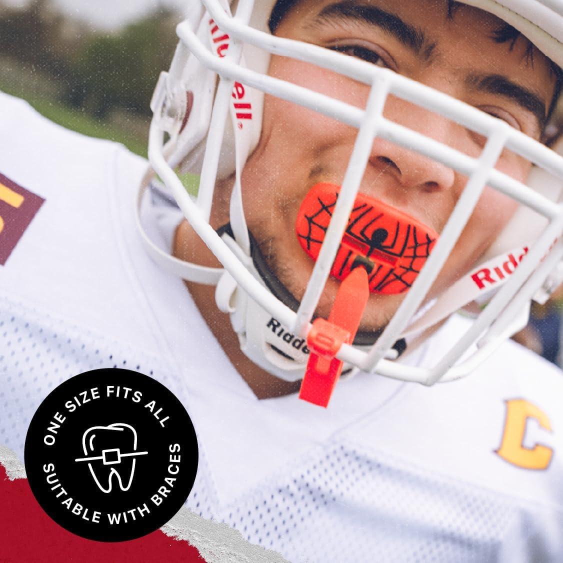 Protector Bucal Deportivo Marvel Spider-Man con Correa - Rojo