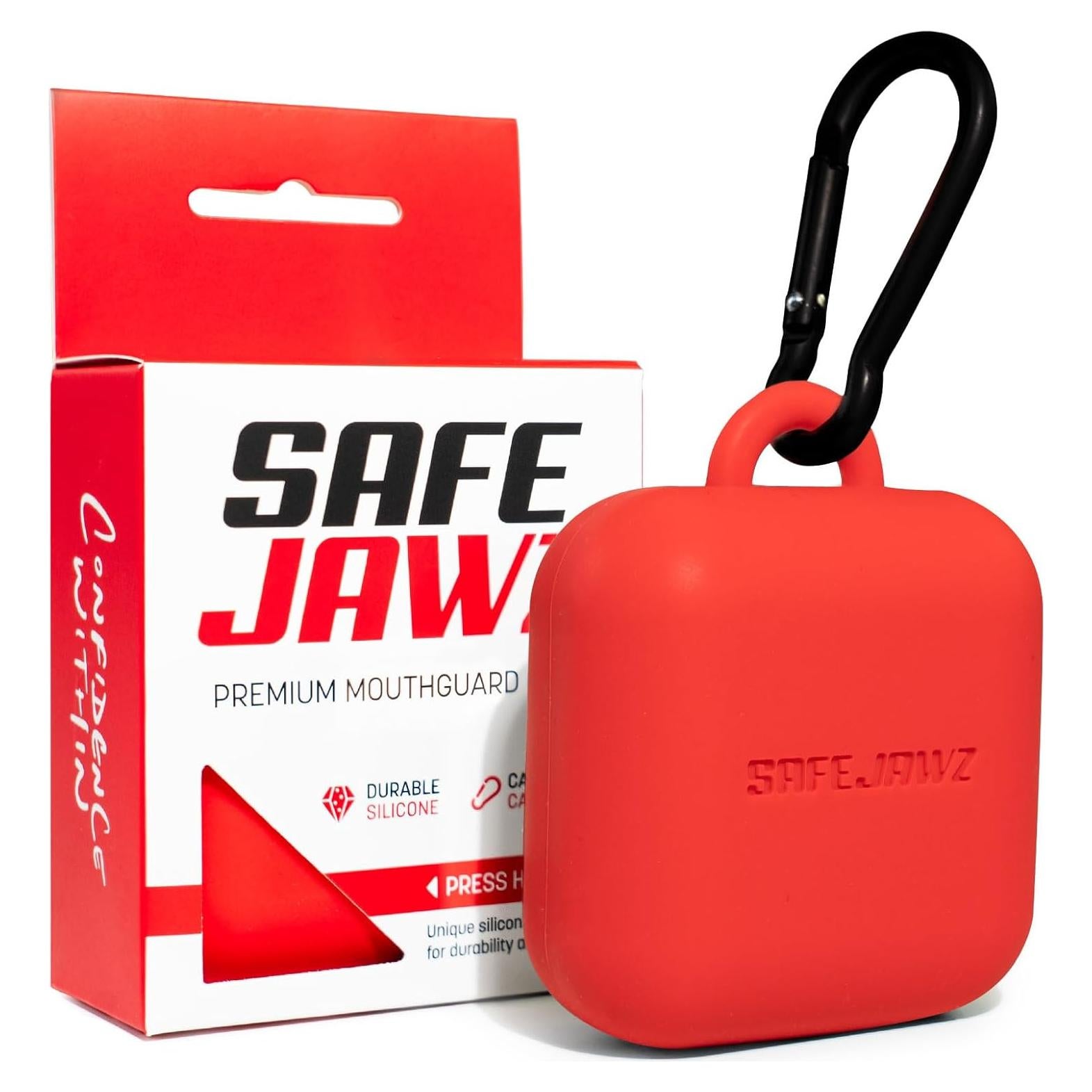 Funda de silicona para protector bucal SAFEJAWZ con mosquetón - Rojo