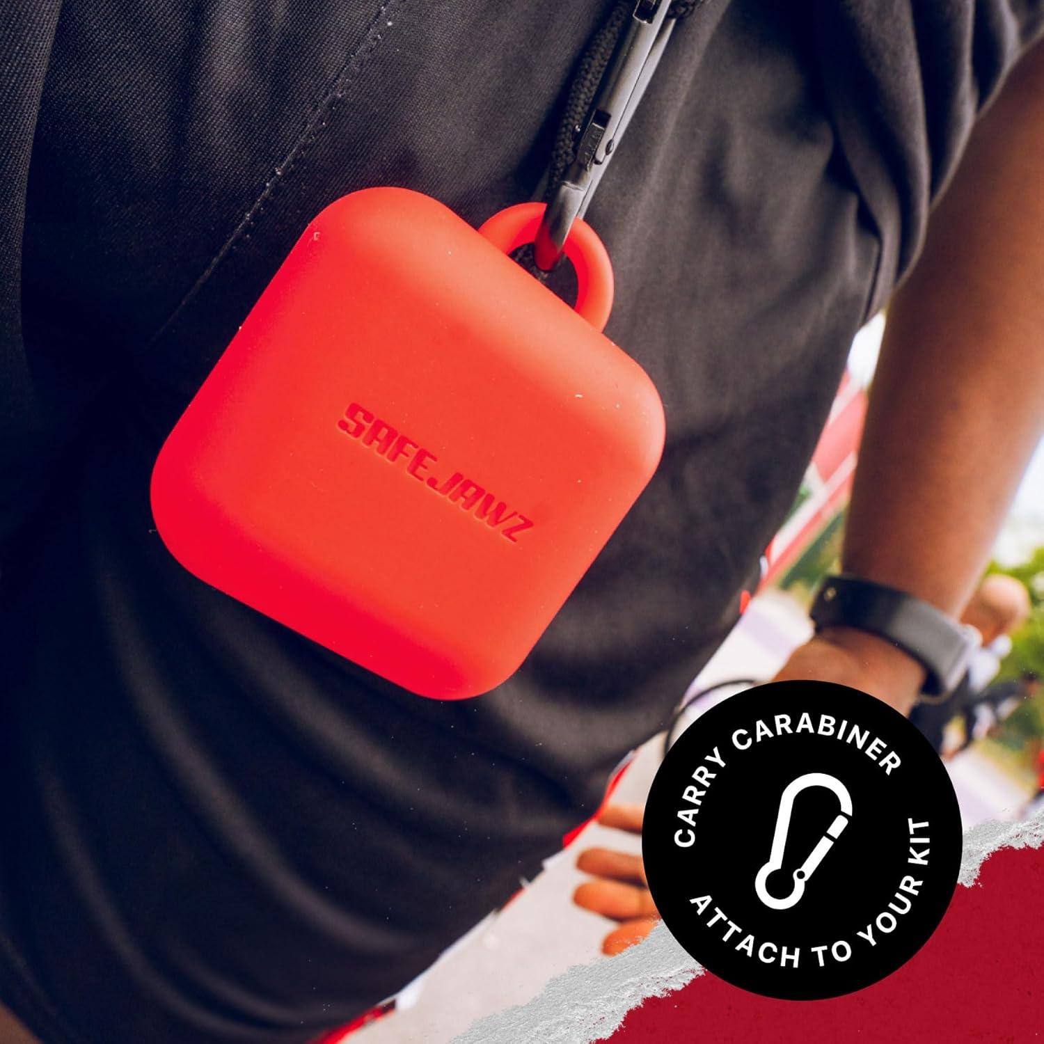 Funda de silicona para protector bucal SAFEJAWZ con mosquetón - Rojo