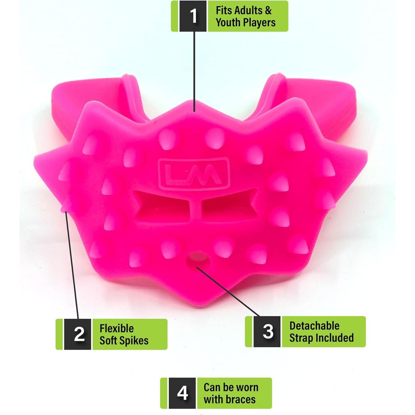 Protector Bucal de Fútbol Loudmouth 3D SpikeSurge Rosa
