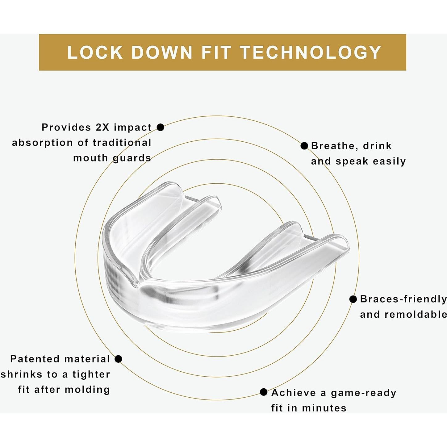 Protector Bucal Deportivo Triad Athletes Joven Transparente - 2 Piezas