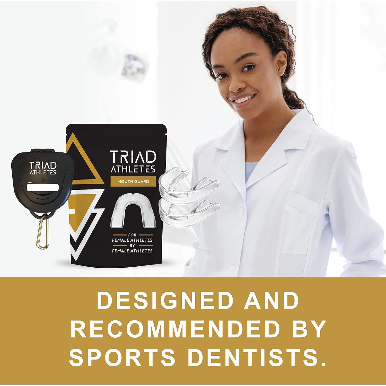 Protector Bucal Deportivo Triad Athletes Joven Transparente - 2 Piezas