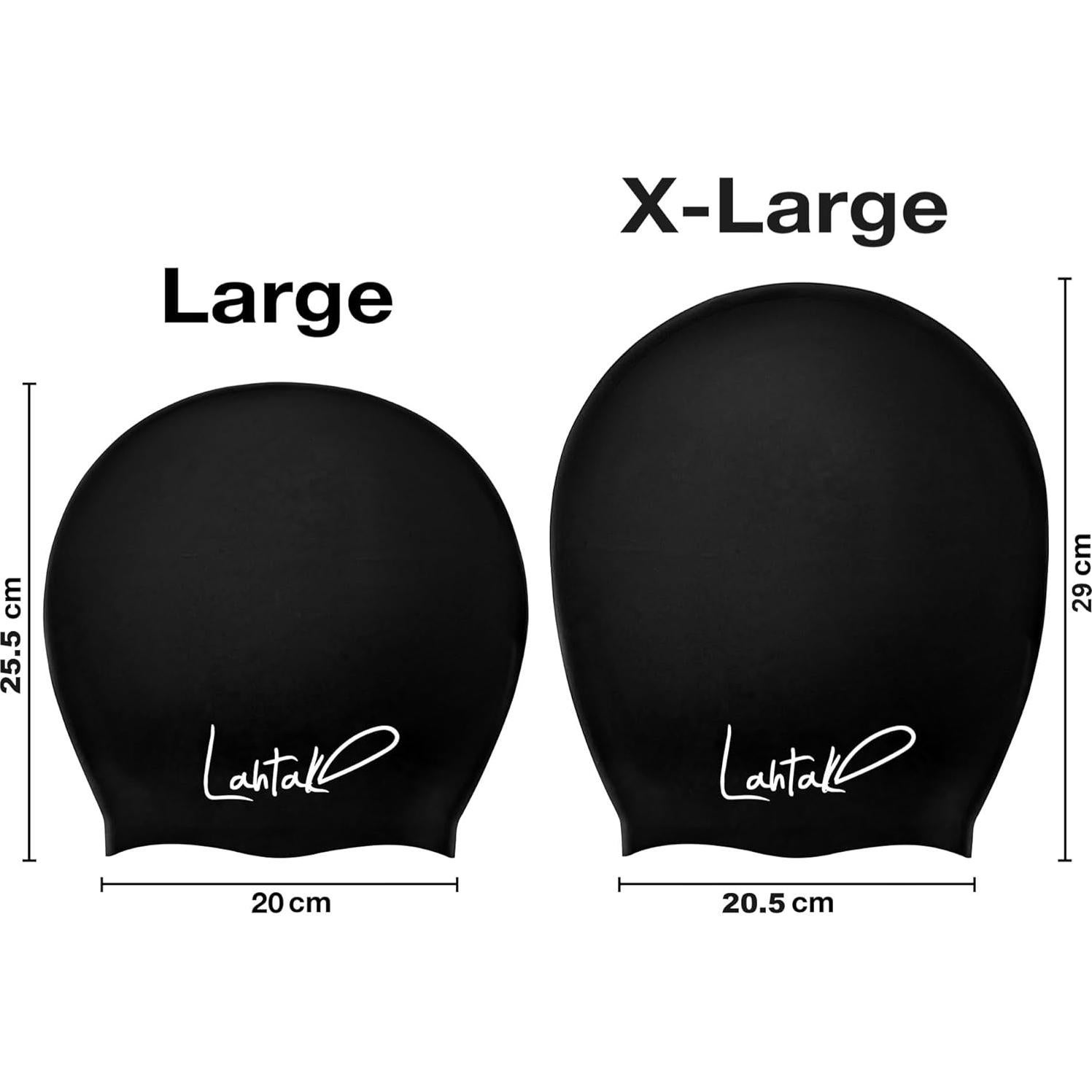 Gorro de Natación Lahtak Extra Grande Silicona Negro - Antifugas
