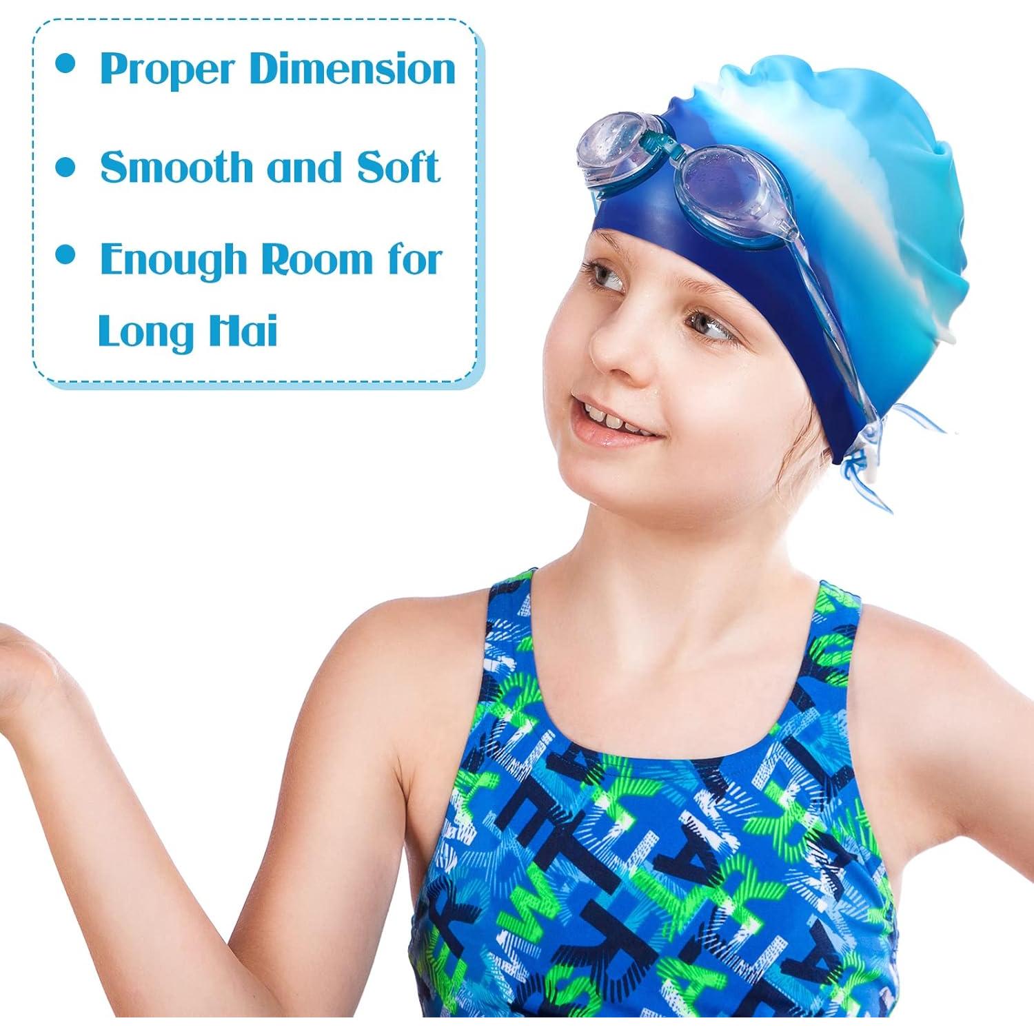 Gorras de Natación Zhanmai para Niños con Cabello Largo - Silicona