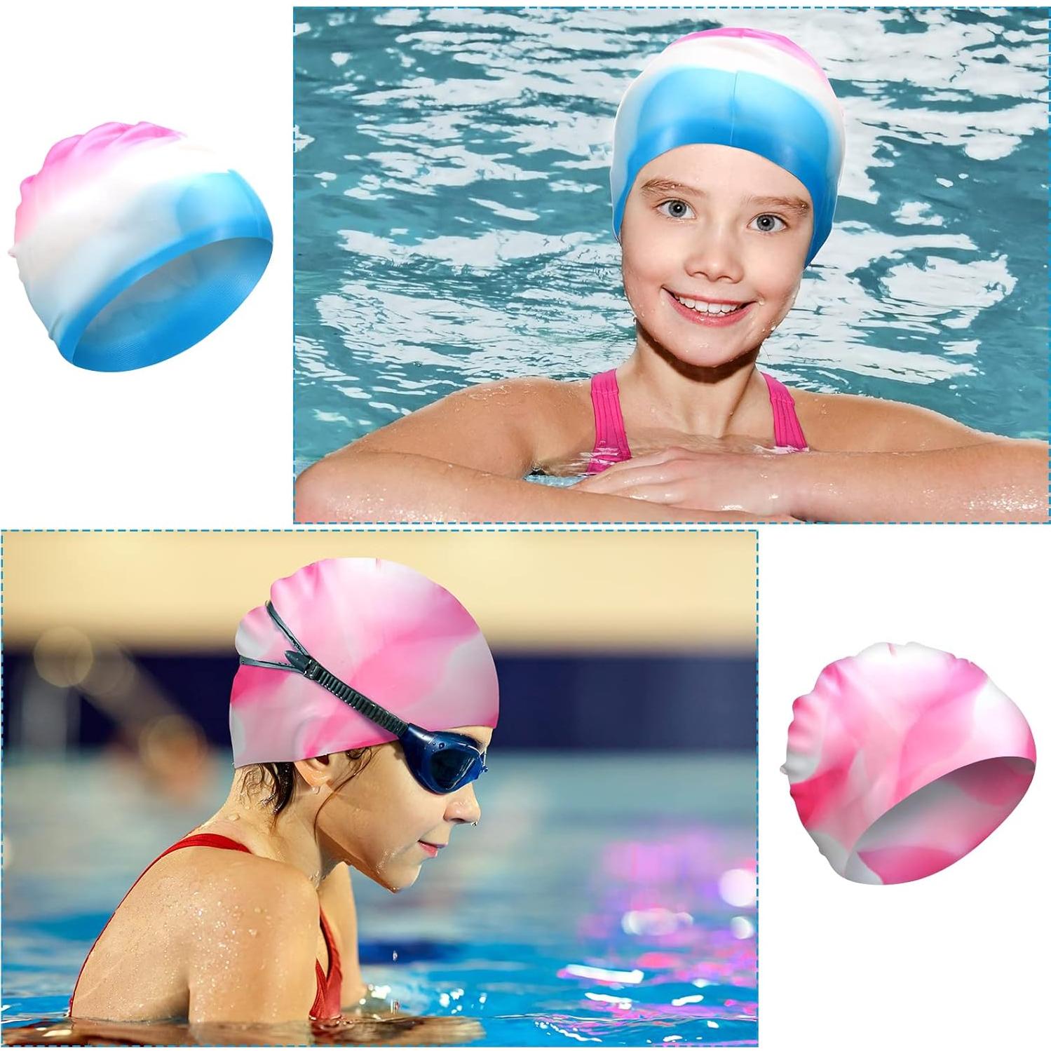 Gorras de Natación Zhanmai para Niños con Cabello Largo - Silicona