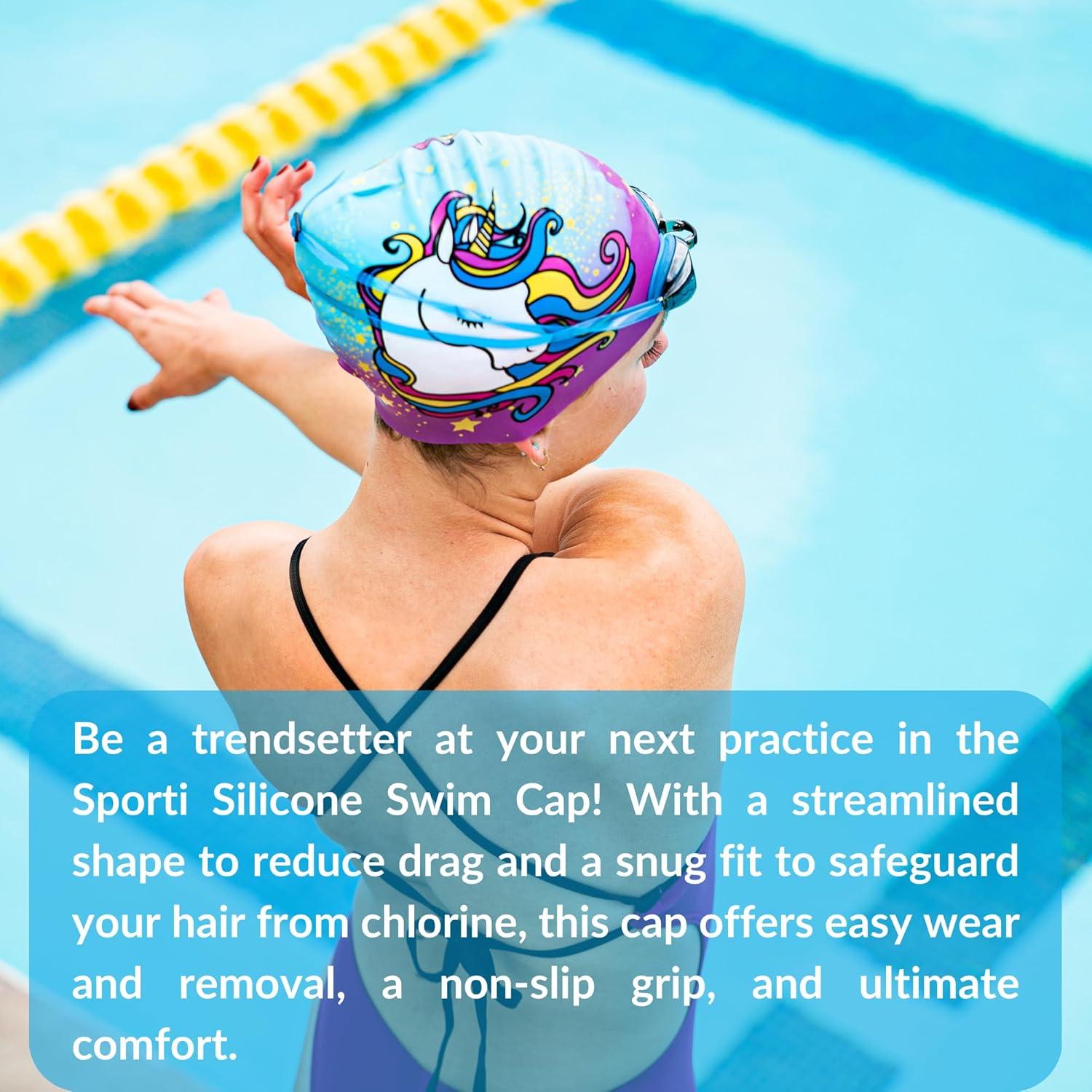 Gorro de natación Sporti Constellation de silicona azul