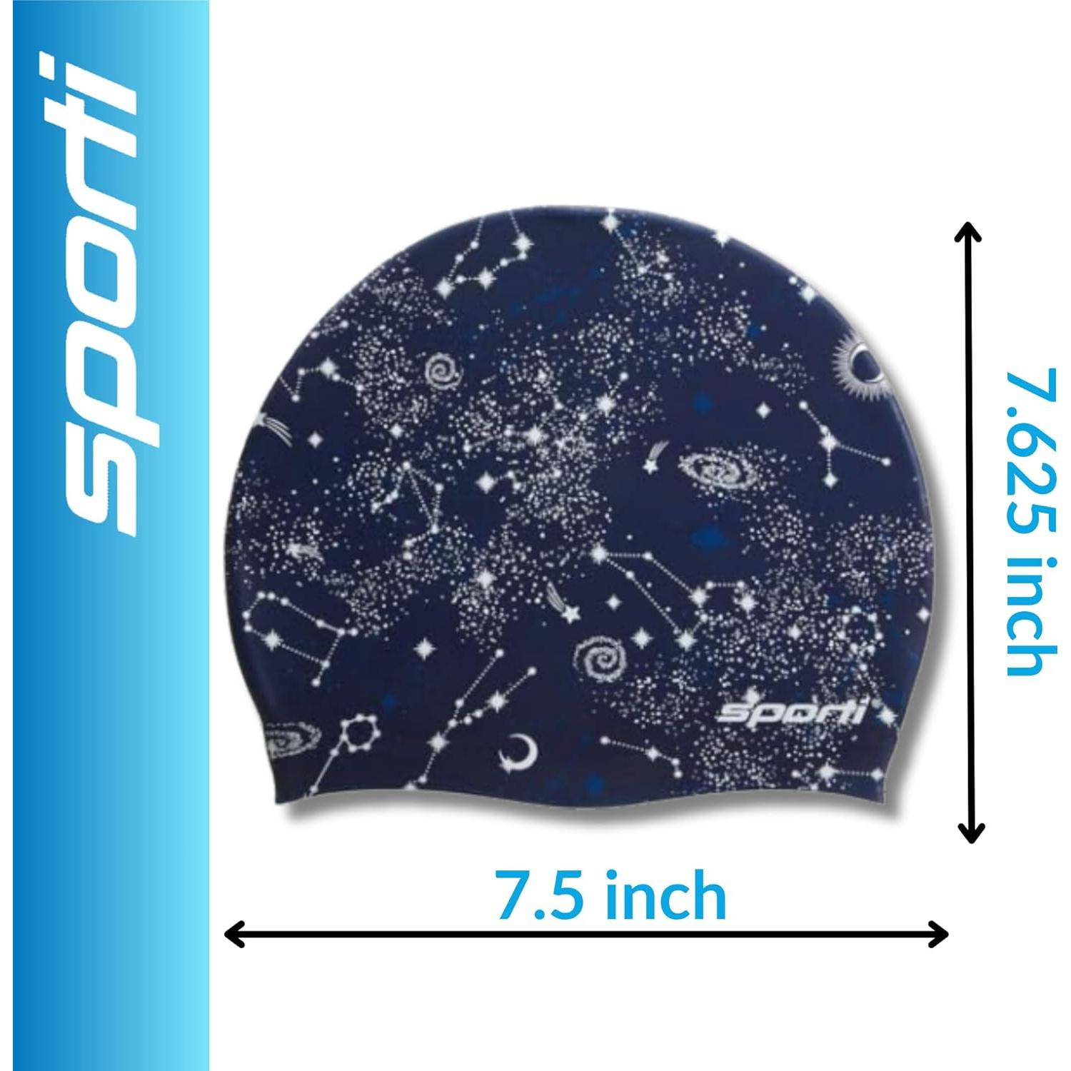 Gorro de natación Sporti Constellation de silicona azul