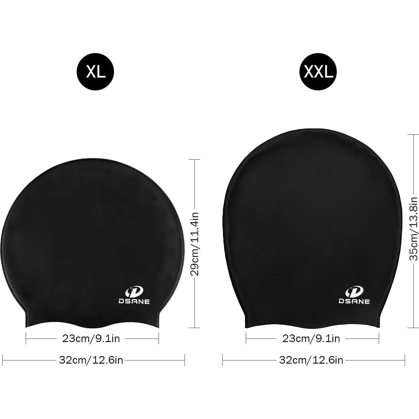 Gorro de Natación Extra Grande Dsane para Cabello Largo y Rizado