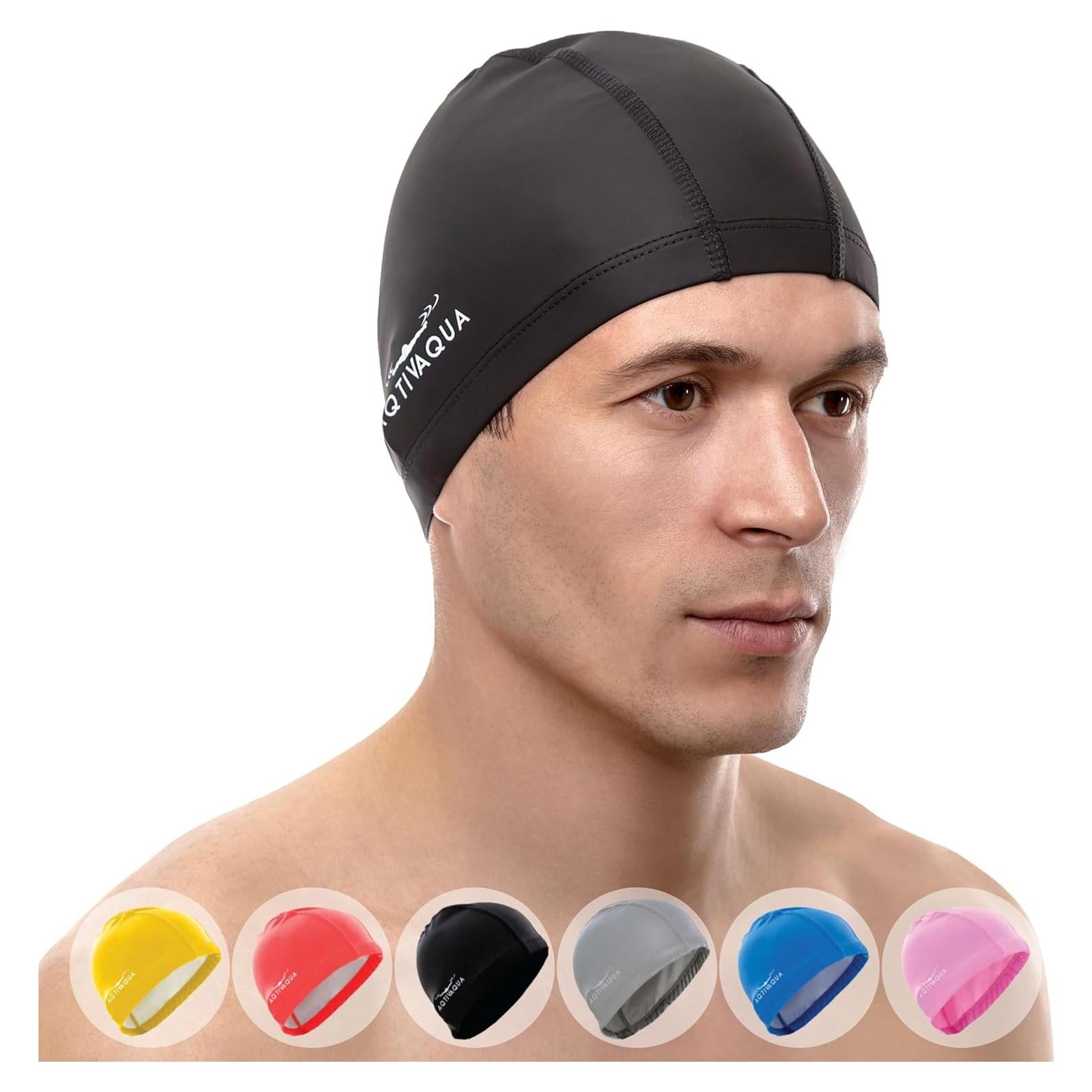 Gorro de natación AqtivAqua spandex unisex negro