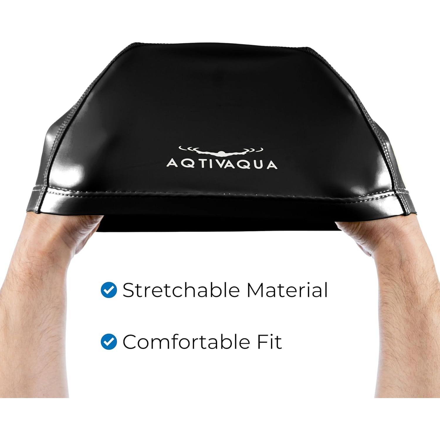 Gorro de natación AqtivAqua spandex unisex negro
