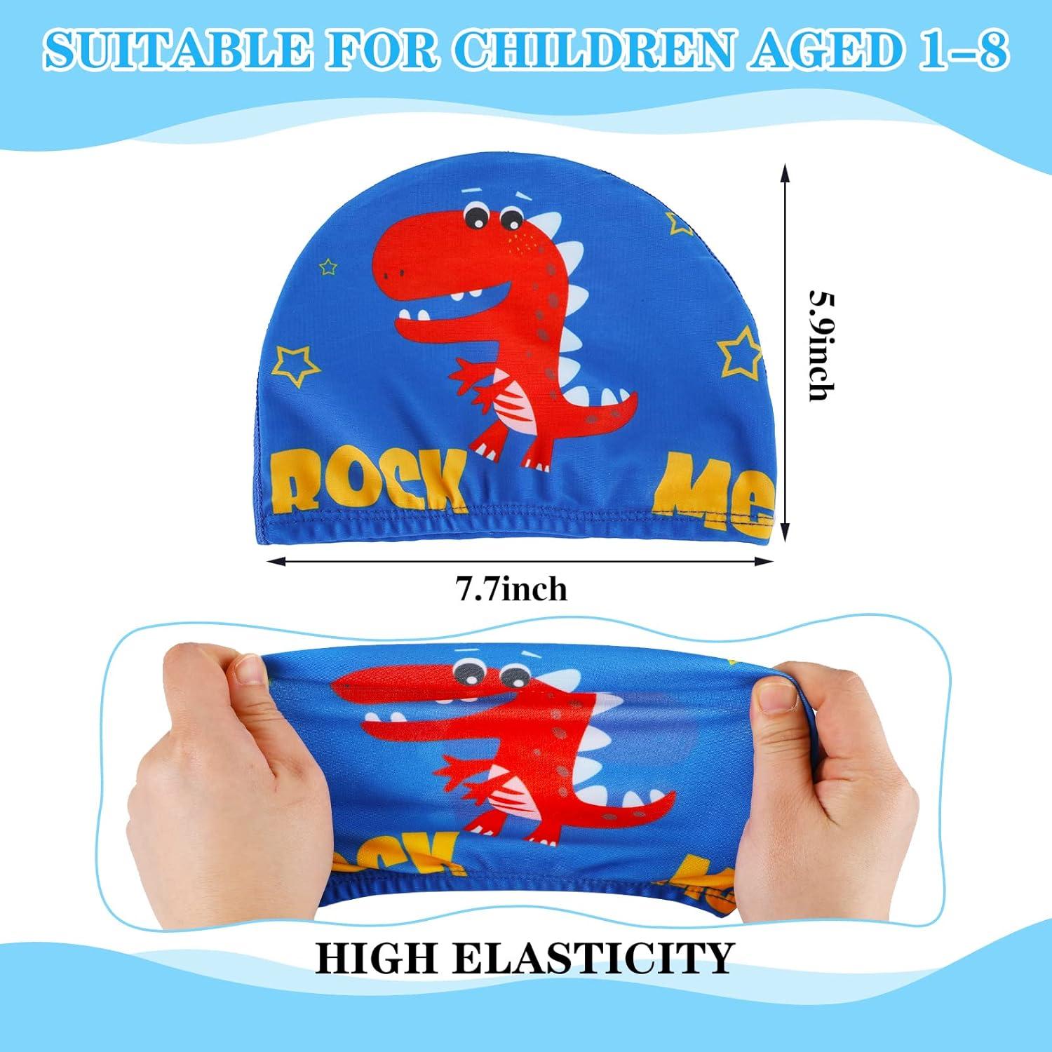 Geyoga 3 Gorras de Natación para Niños 2-12 Años - Azul