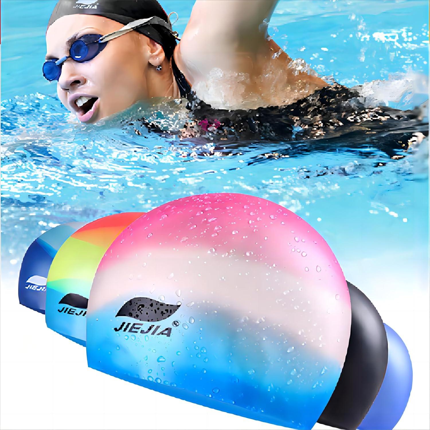 Gorro de natación de silicona JIEJIA unisex para adultos