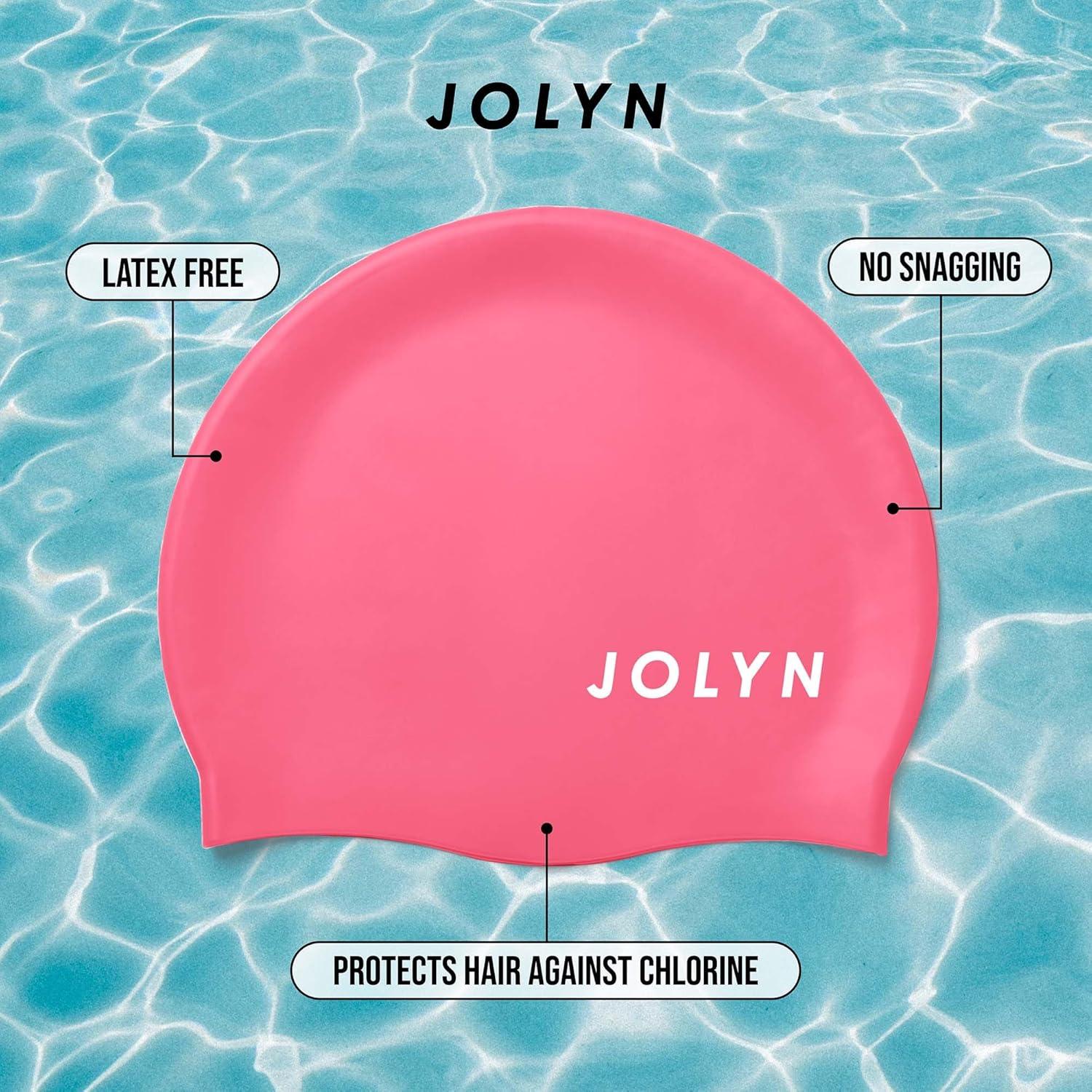 Gorro de Natación JOLYN Unisex de Silicona Rosa para Adultos